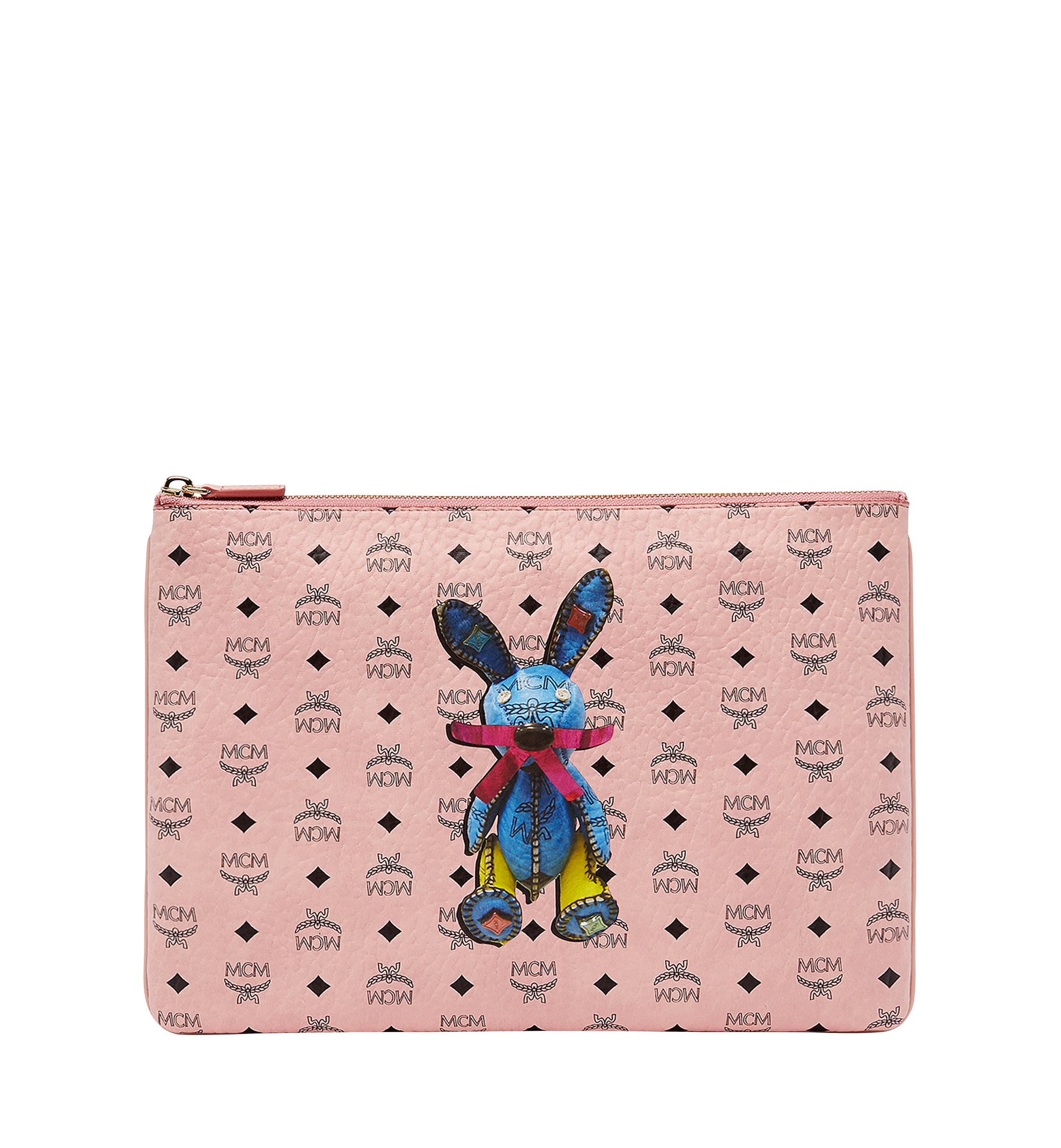MCM Rabbit Crossbody Pouch in Visetos Pink MYZ8SXL81PZ001 Alternate View 1