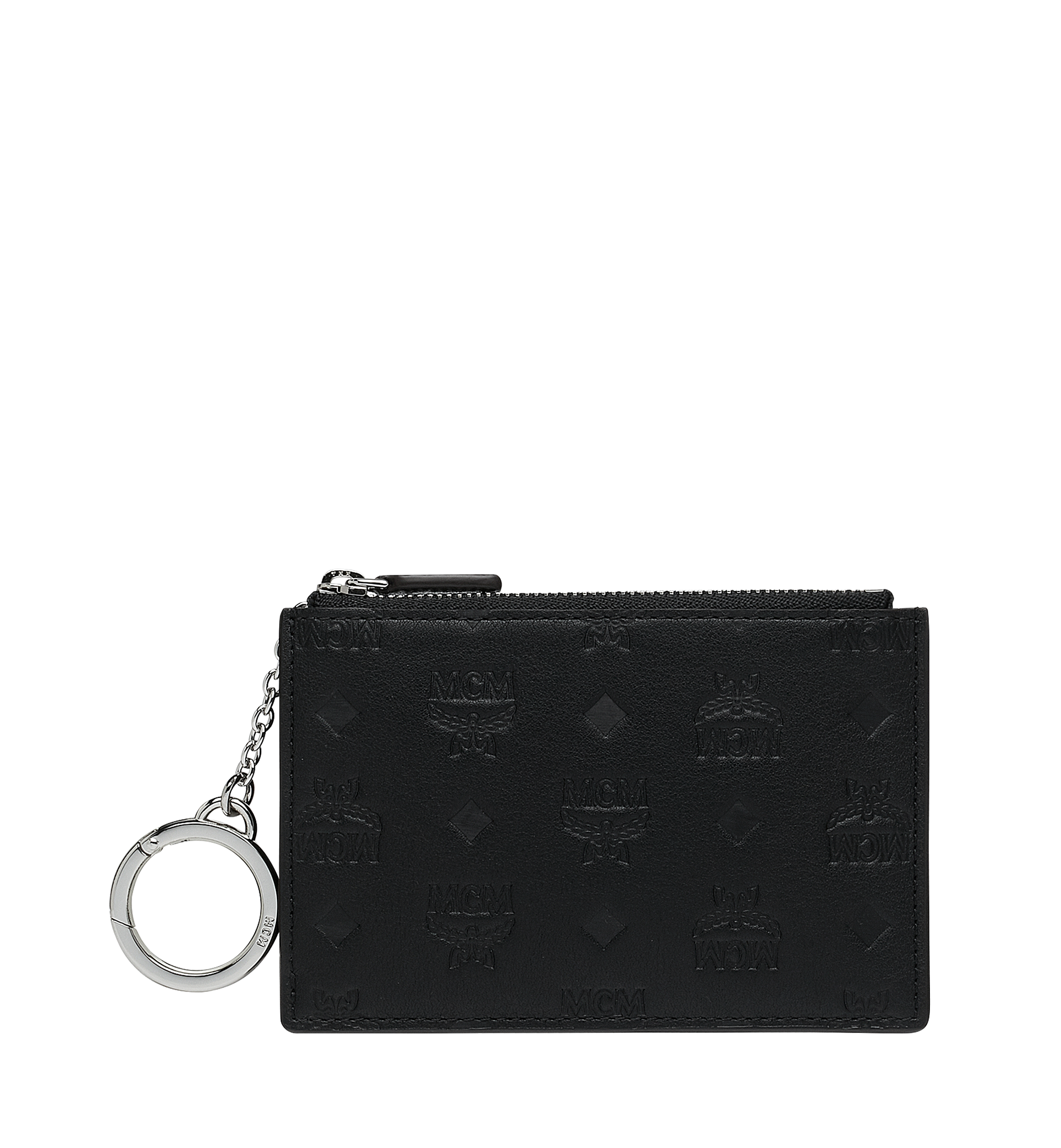 One Size Key Pouch in Monogram Leather Black