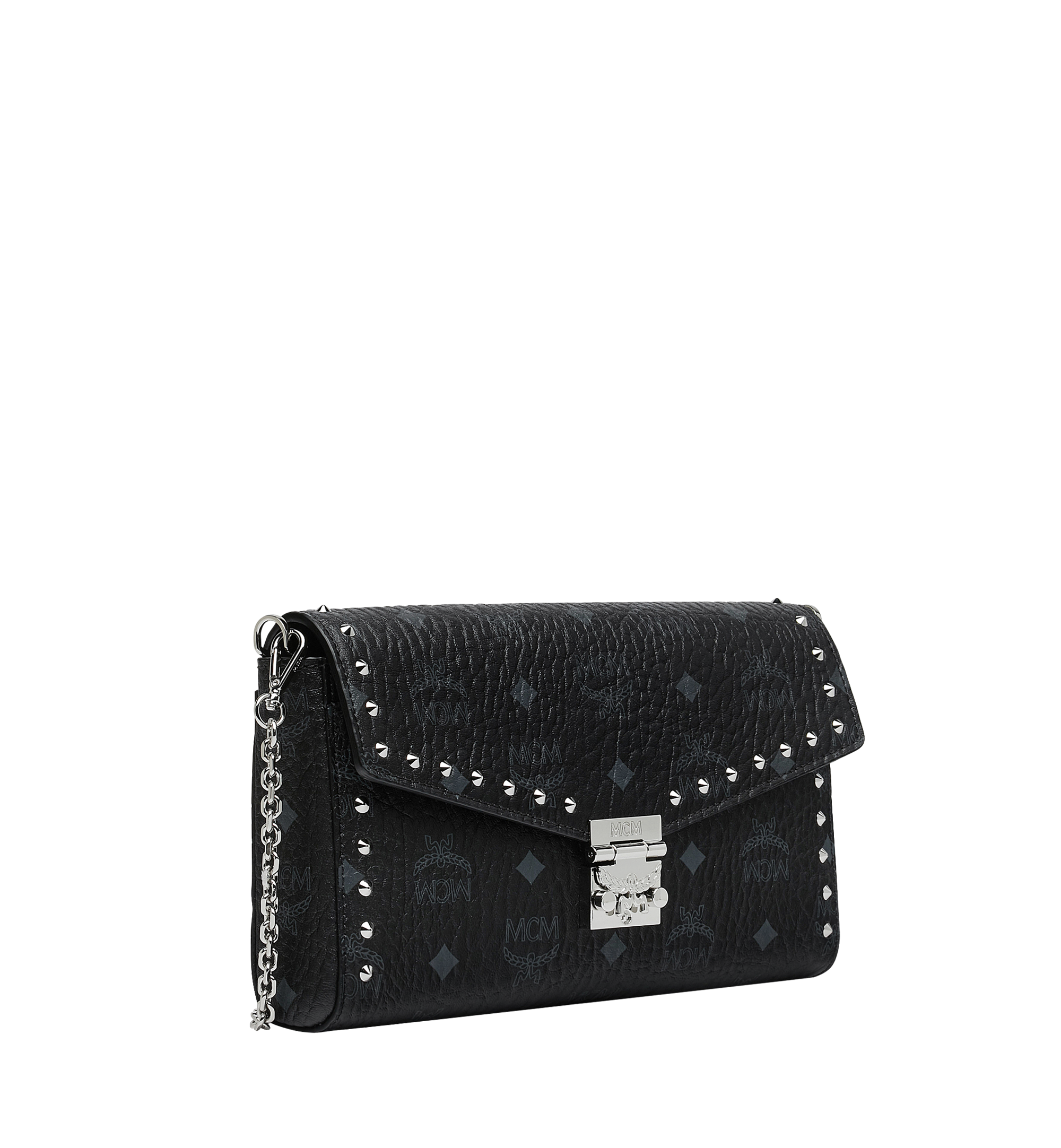 Medium Tracy Flap Crossbody in Studded Outline Visetos Black | MCM ®NZ