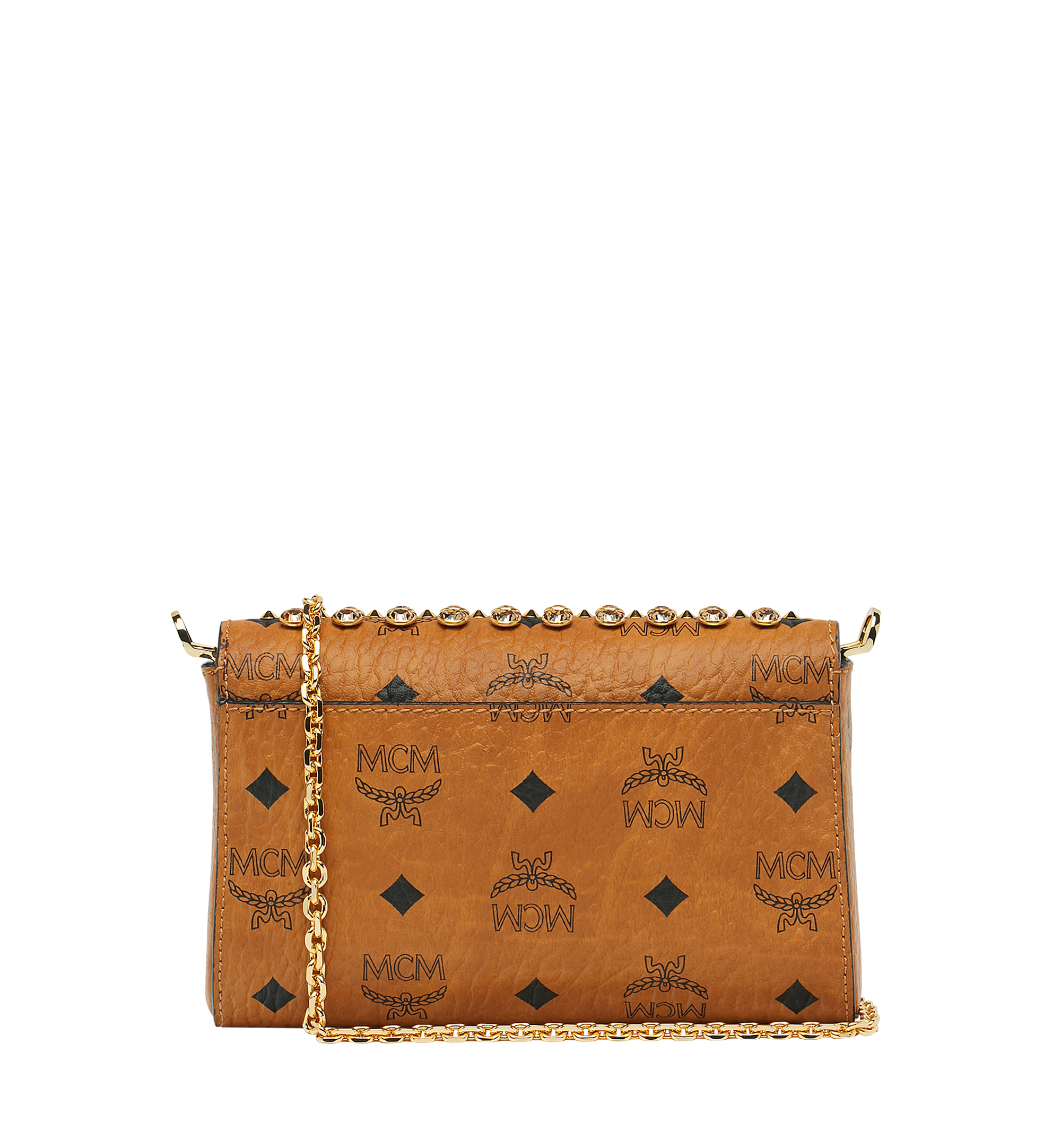 MCM Diamond Visetos Flap Crossbody Cognac MYZ9SVI12CO001 Alternate View 3