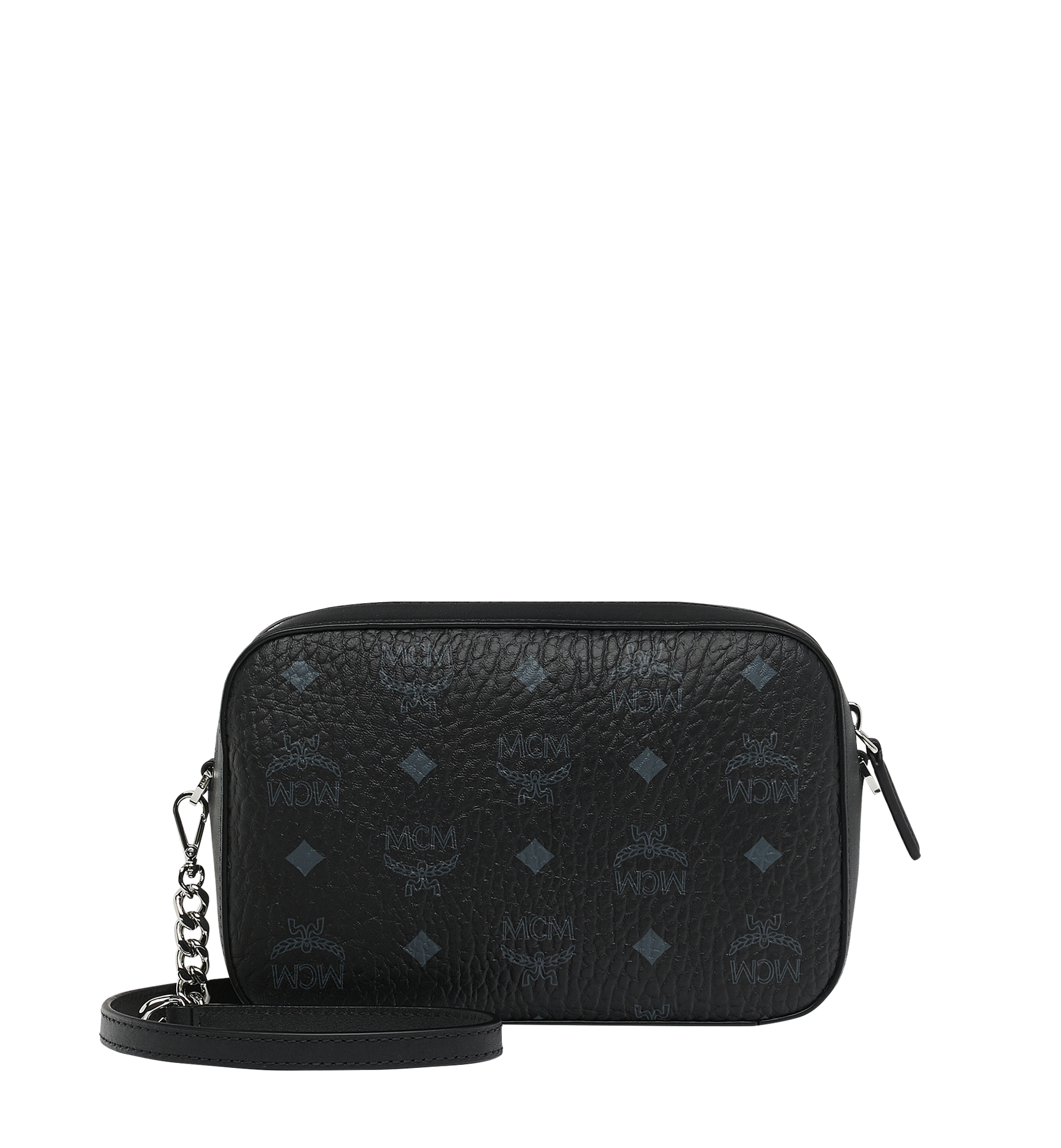 MCM VISETOS BLACK CROSSBODY BAG PURSE CAMERA MONOGRAM HANDBAG NEW DUSTBAG  LOGO