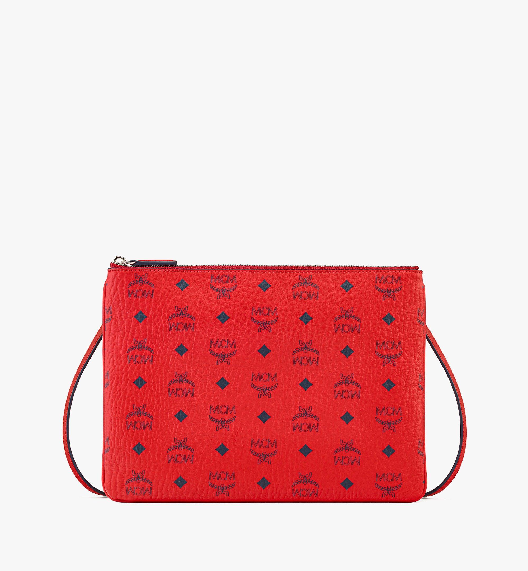 Medium Crossbody Pouch in Visetos Original Red