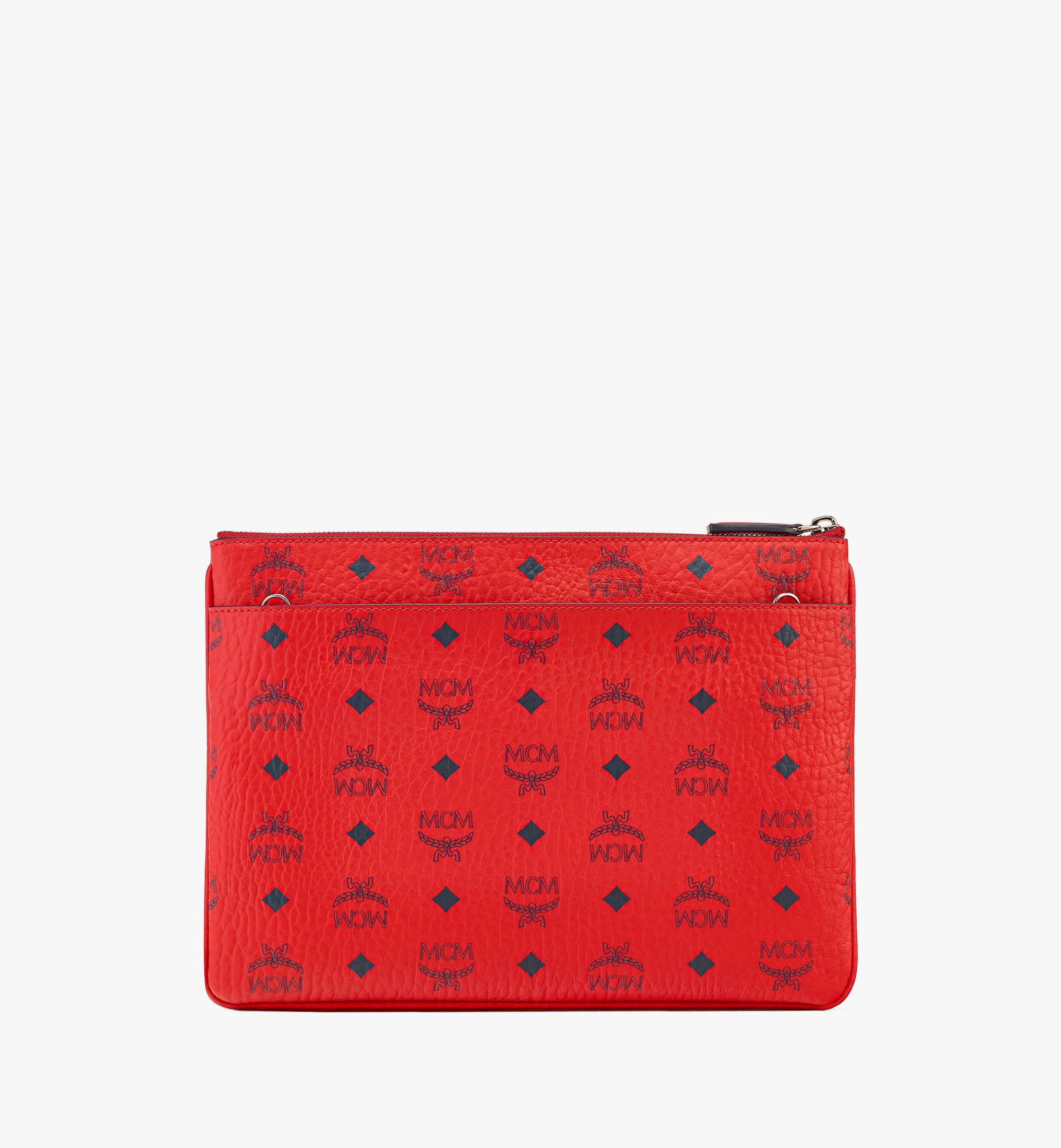 Medium Crossbody Pouch in Visetos Original Red