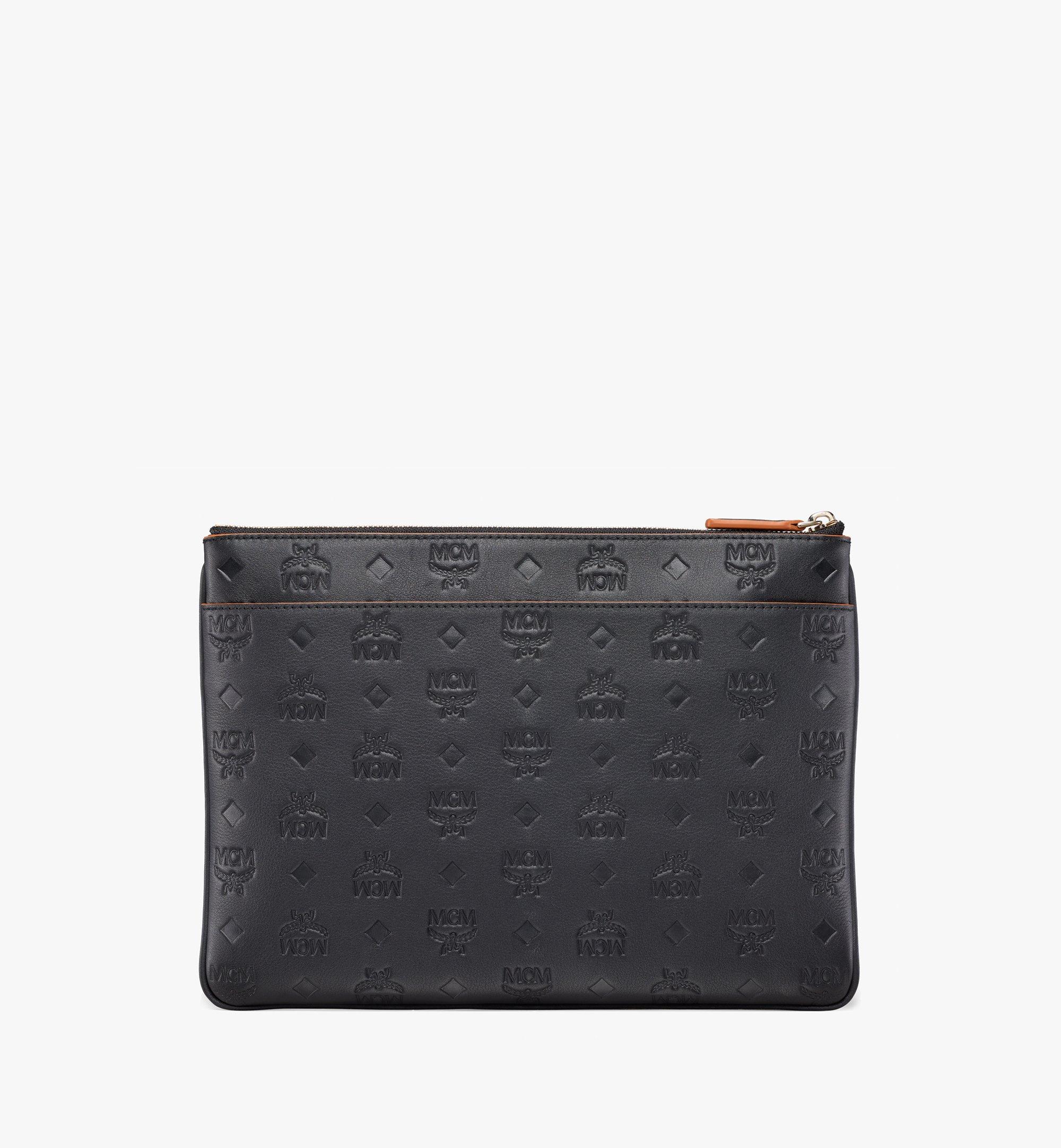 Medium Aren Crossbody Pouch in Monogram Leather Black