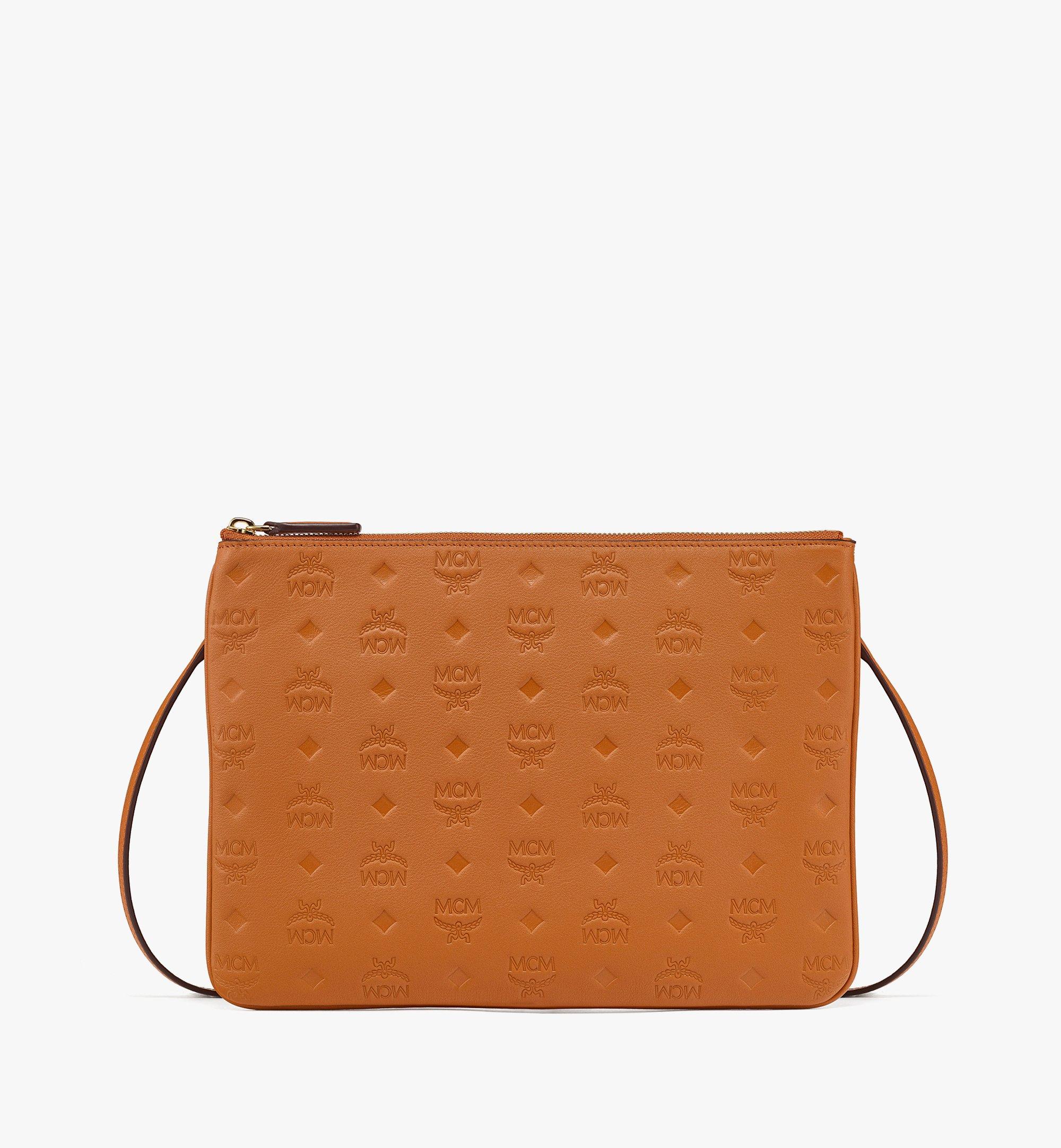 Mcm Aren Crossbody Pouch In Monogram Leather In Roasted Pecan | ModeSens