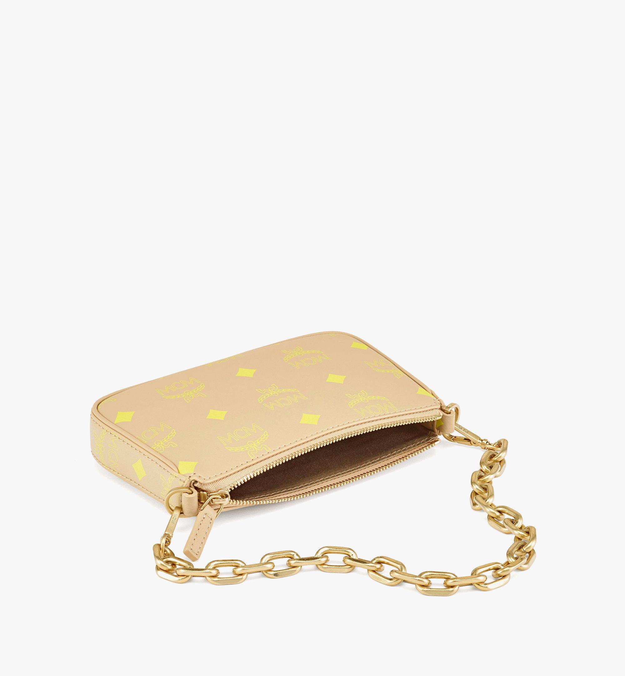 Pouch Mini bag in yellow leather