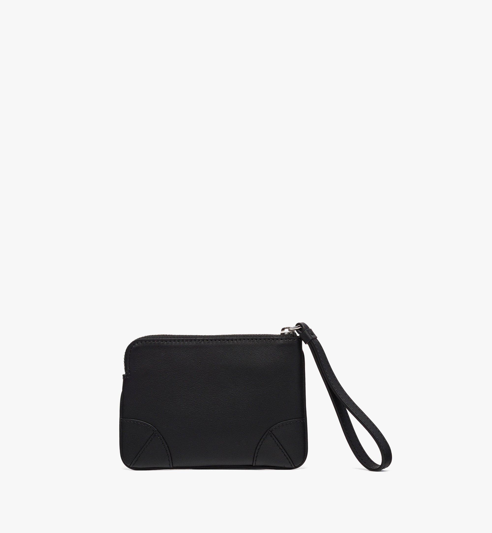 MCM Aren Wristlet Zip Pouch in Spanish Calf Leather Black MYZDATA03BK001 Alternate View 2