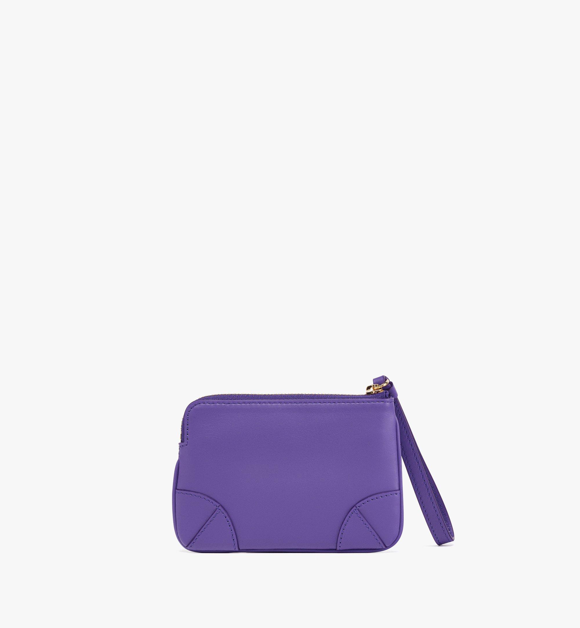 MCM Aren Wristlet Zip Pouch in Spanish Calf Leather Purple MYZDATA03UQ001 Alternate View 2