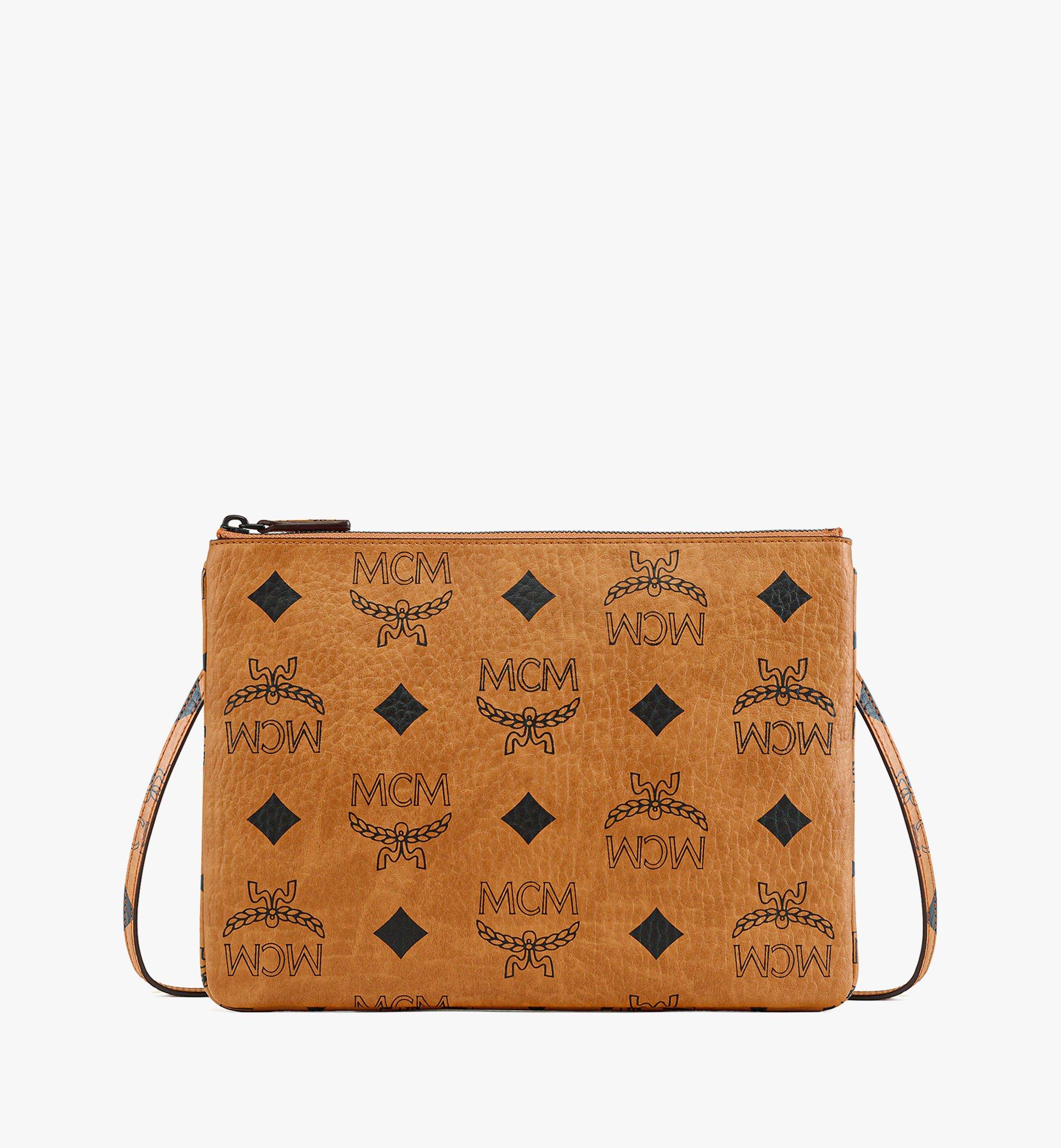 New MCM Black/Orange Leather Pouch Clutch Bag Wallet NEW Rare Original  Authentic