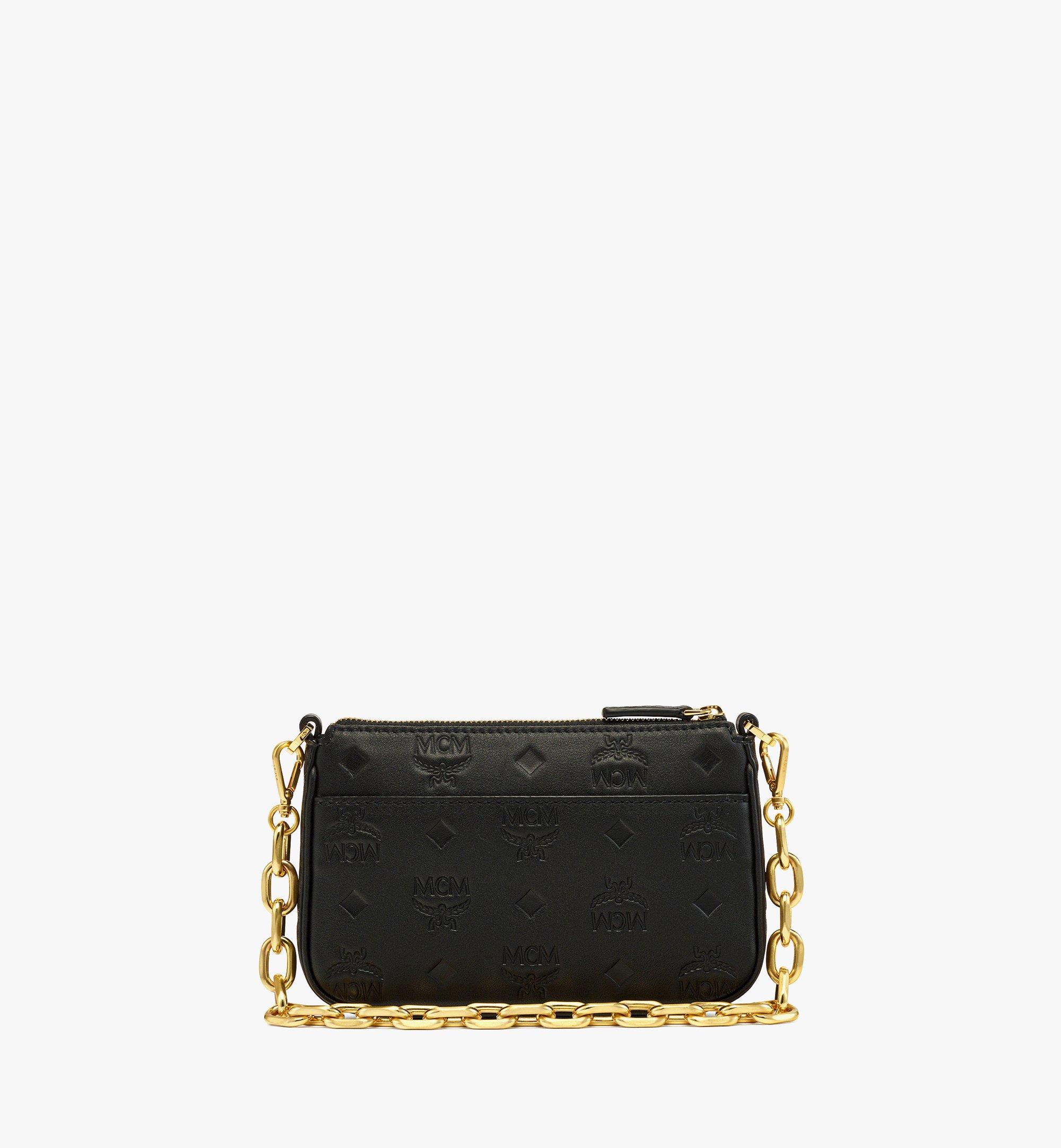 Mini Aren Chain Pouch in Embossed Monogram Leather Black | MCM ®CN