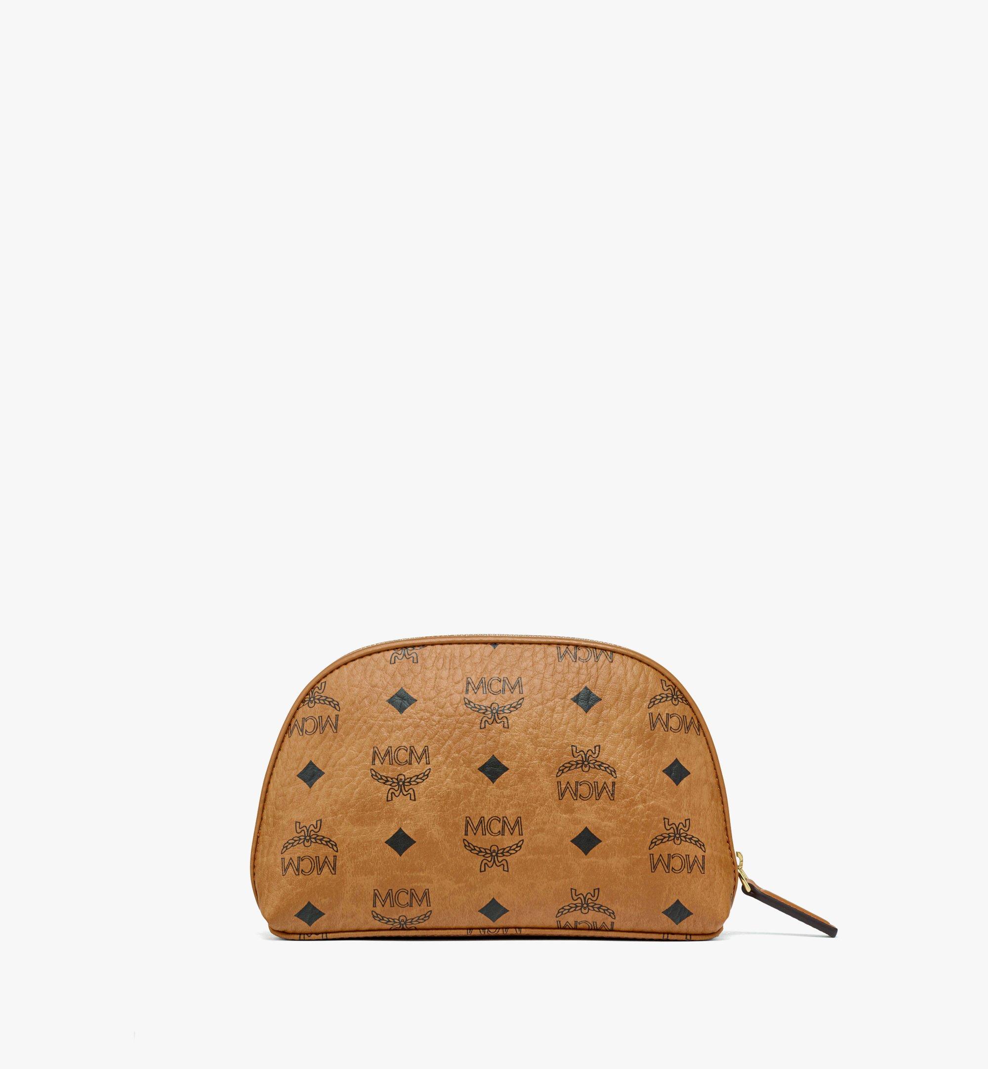 Medium Aren Cosmetic Pouch in Visetos Cognac MCM US