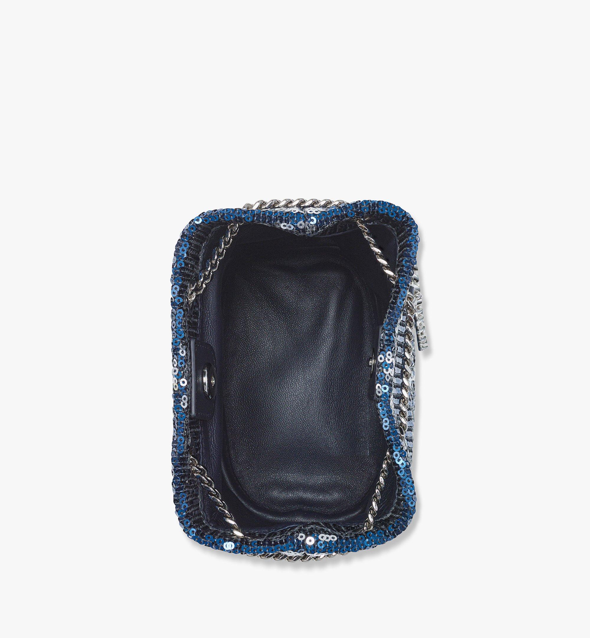 MCM Himmel Bucket Bag in Sequin Monogram Leather Blue MYZEAAC03VC001 Alternate View 2