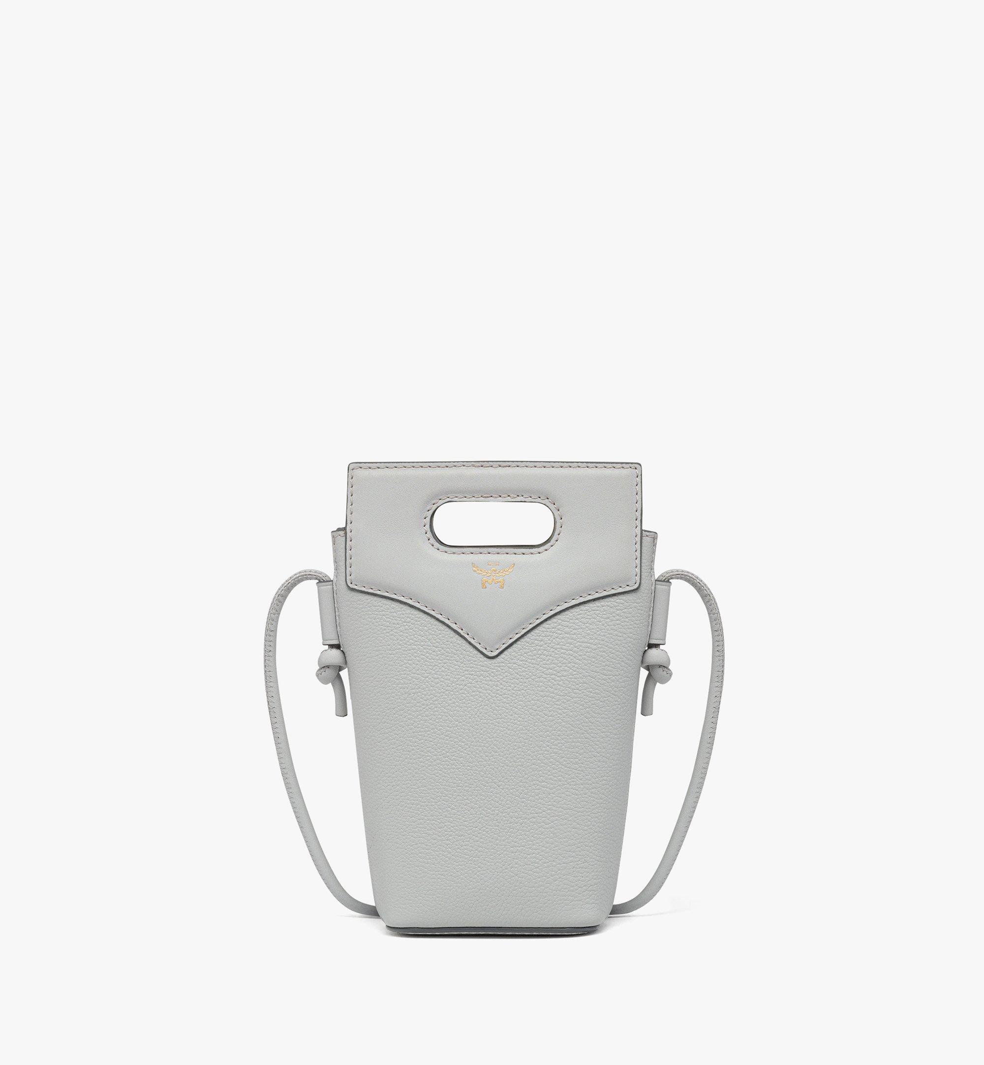 Diamond Crossbody Pouch in Embossed Leather and Calfskin