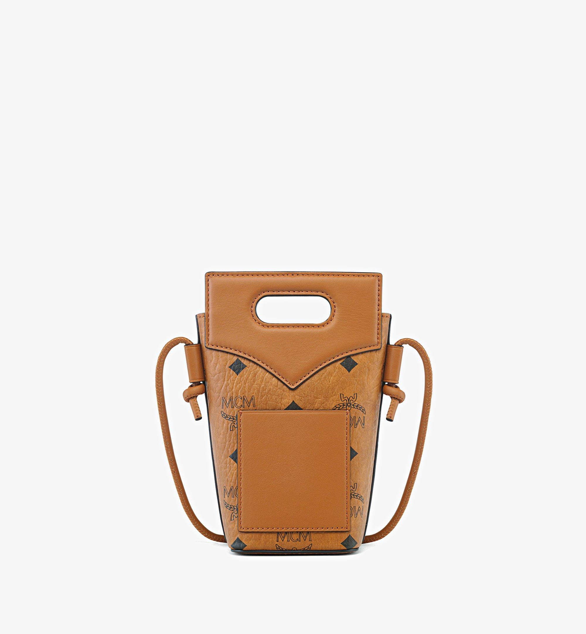 MCM Diamond Pouch zum Umhängen in Visetos Leder-Mix Cognac MYZFSAK01CO001 Noch mehr sehen 3