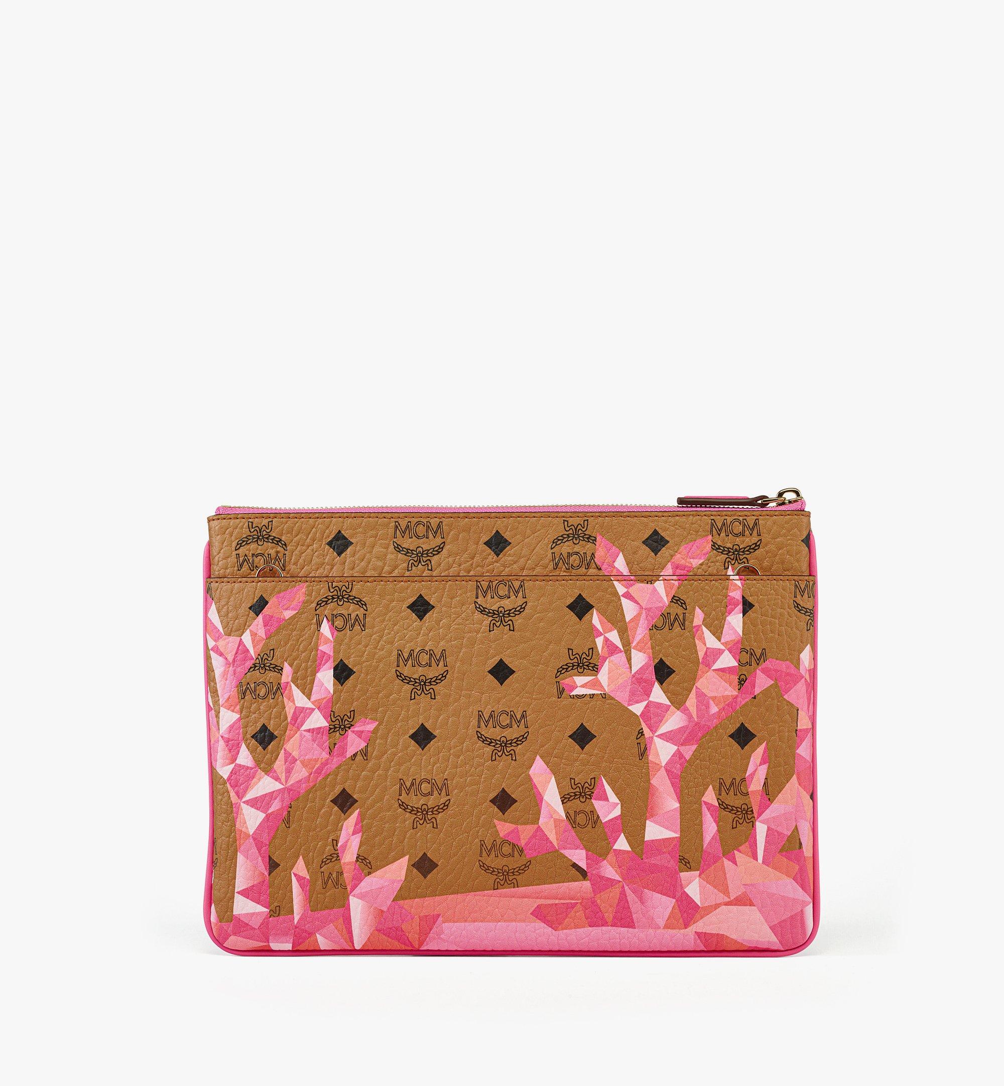 Medium Aren Crossbody Pouch in Cubic Coral Visetos Red MCM CA