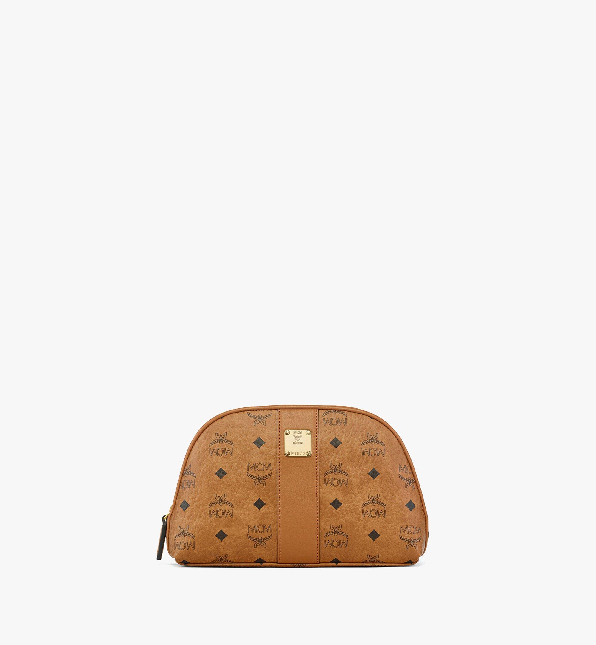 Mcm Aren Cosmetic Pouch In Visetos In Brown