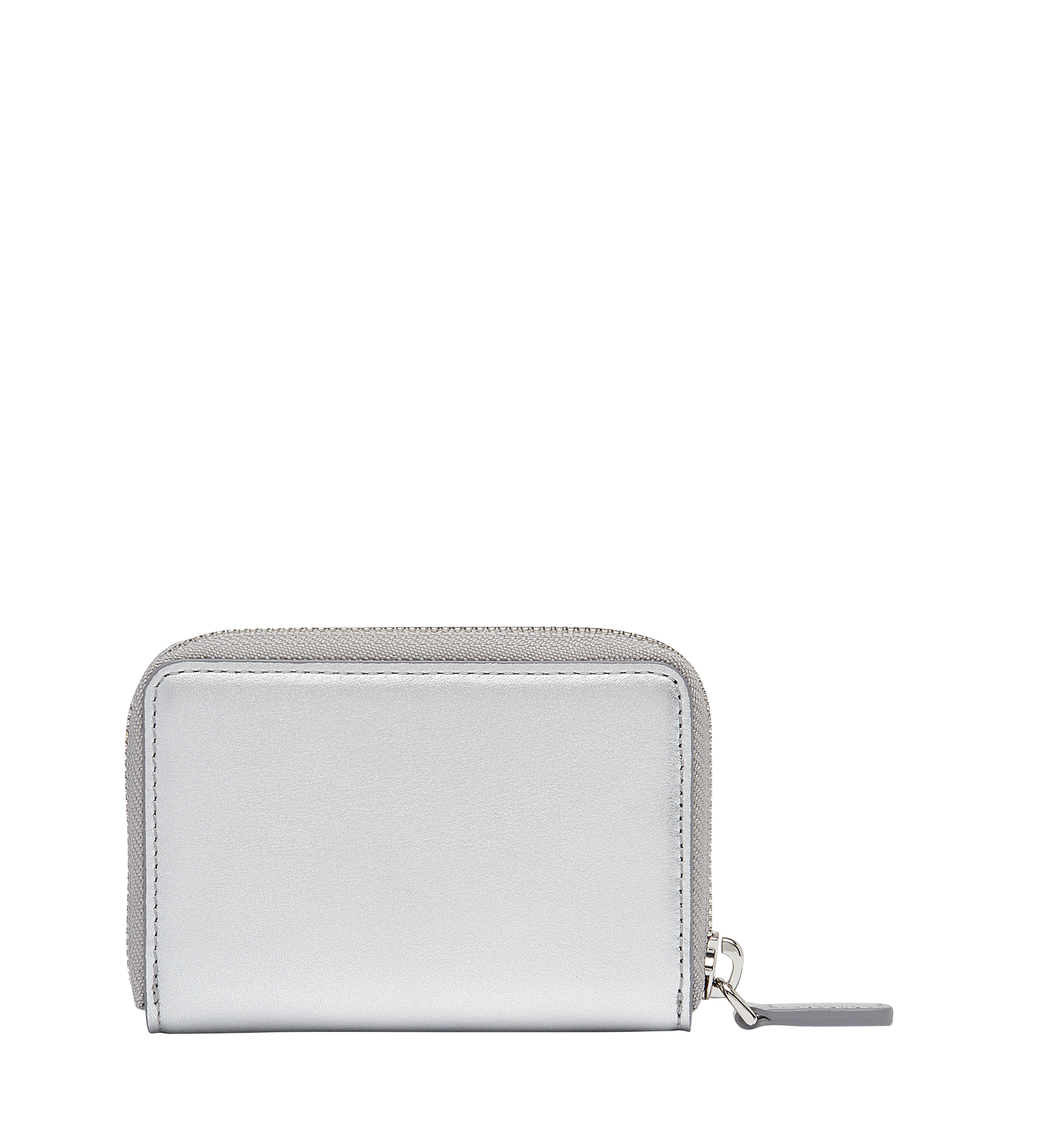 MCM Robot Zip Around Card Case in Leather Silver MZA8SRO28SV001 Alternate View 2