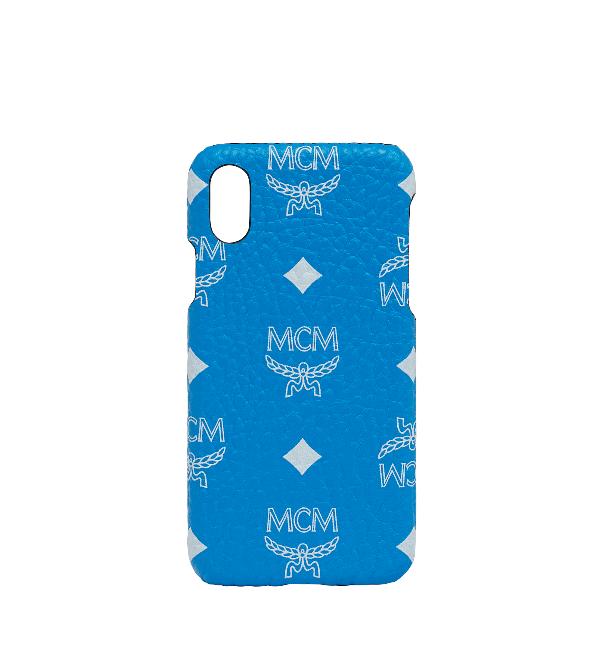 One Size iPhone X Case in White Logo Visetos Blue | MCM ®US