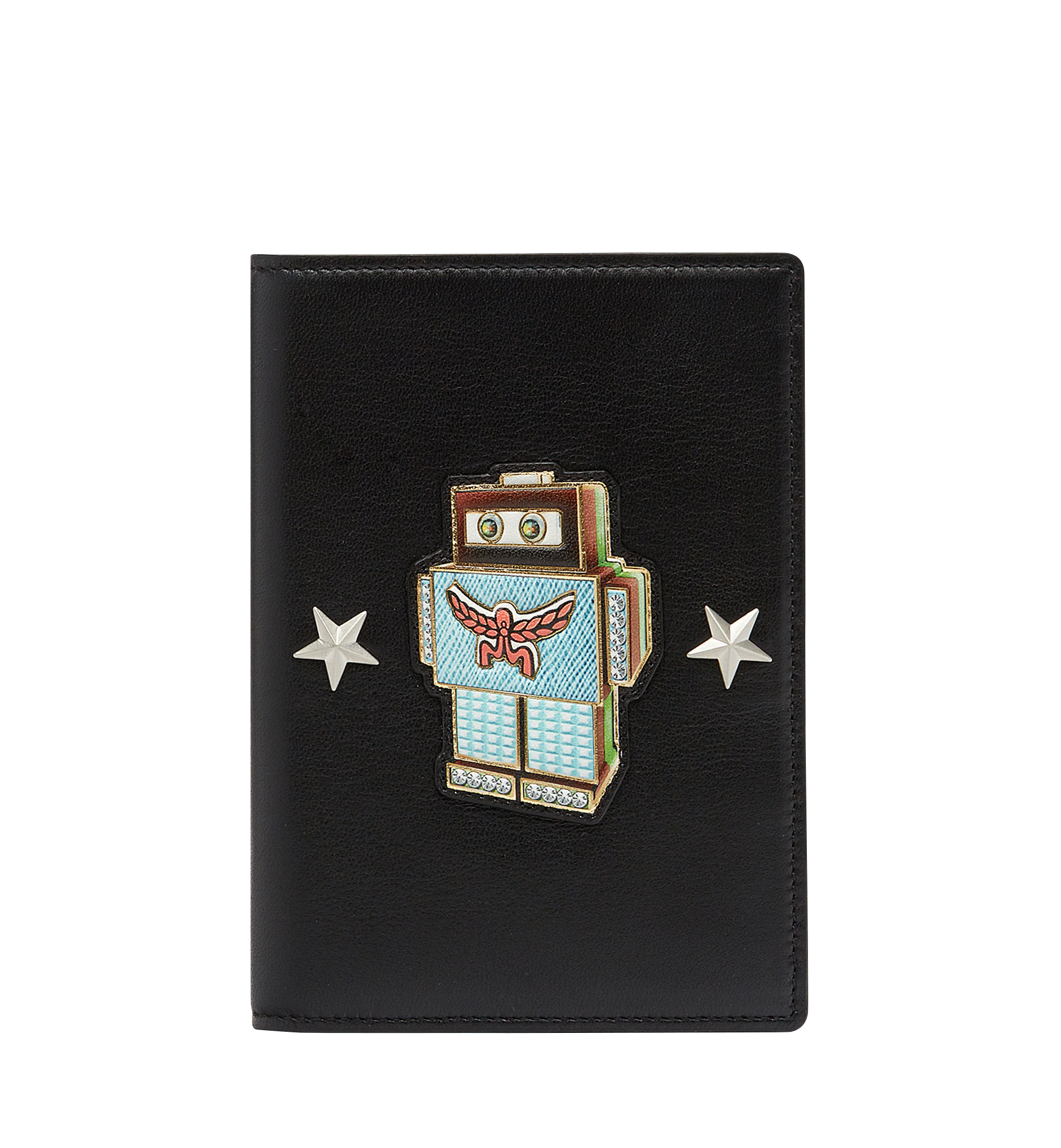 MCM Robot Passport Holder in Nappa Leather Black MZV8SRO50BK001 Alternate View 1