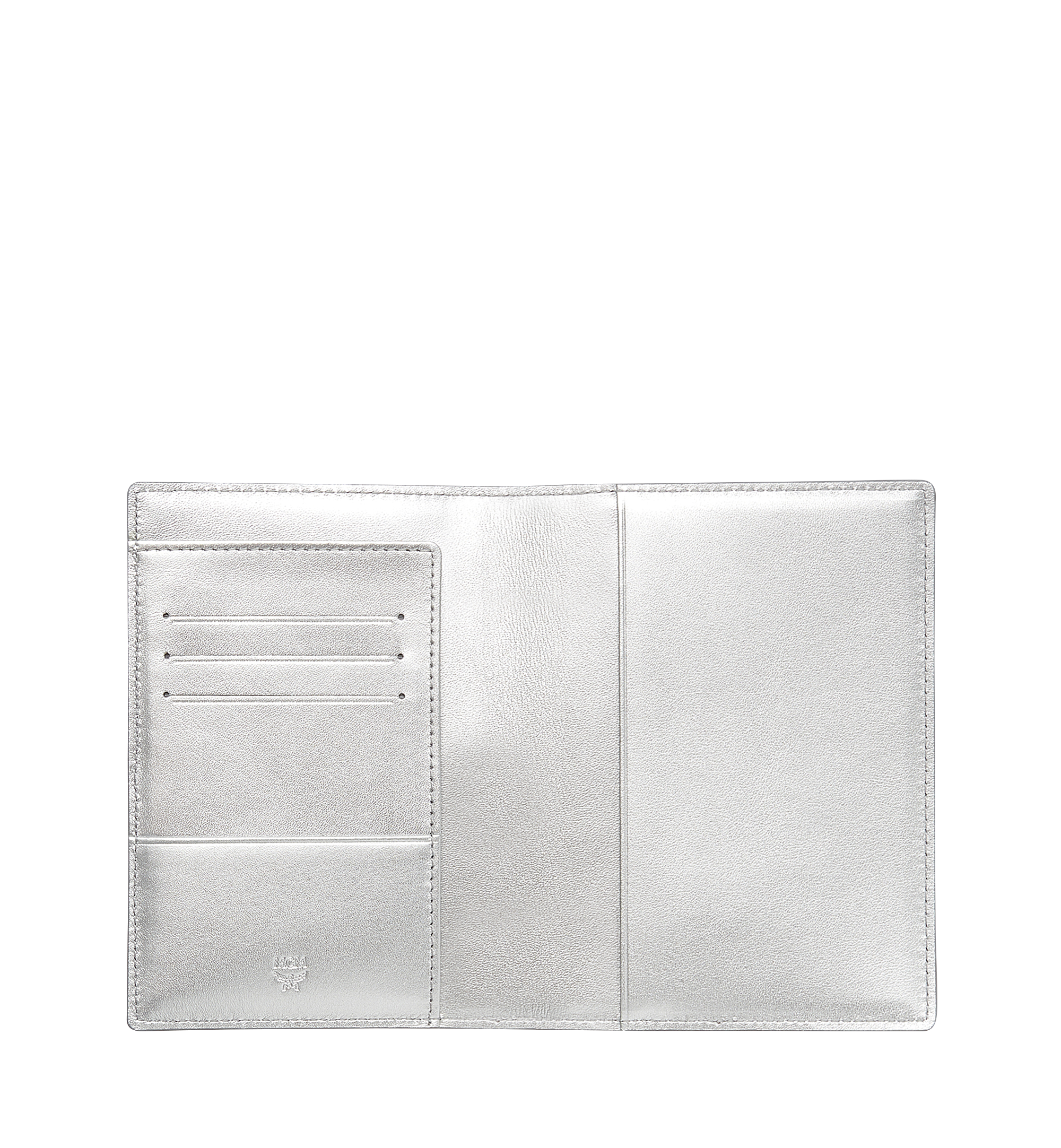 MCM Robot Passport Holder in Nappa Leather Silver MZV8SRO50SV001 Alternate View 3