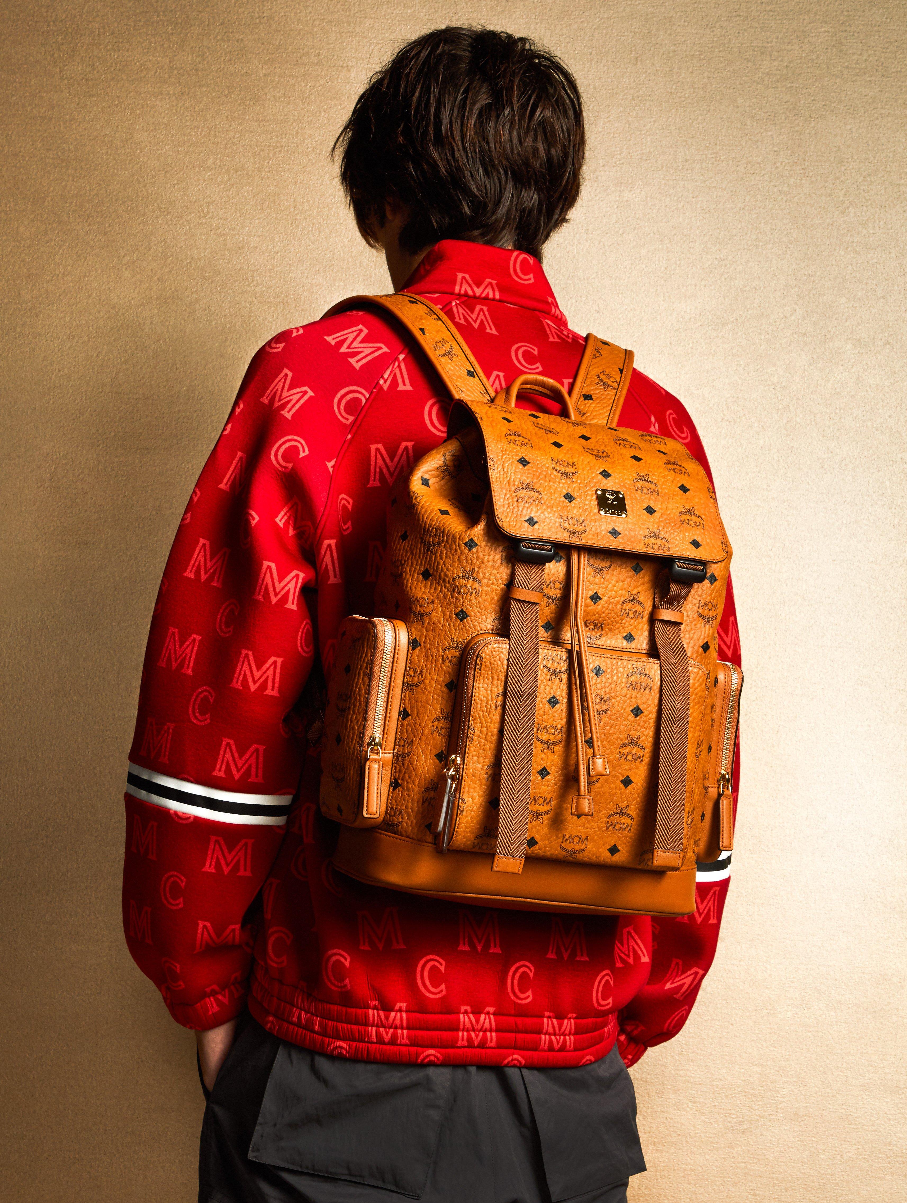 Medium Brandenburg Backpack in Visetos Cognac