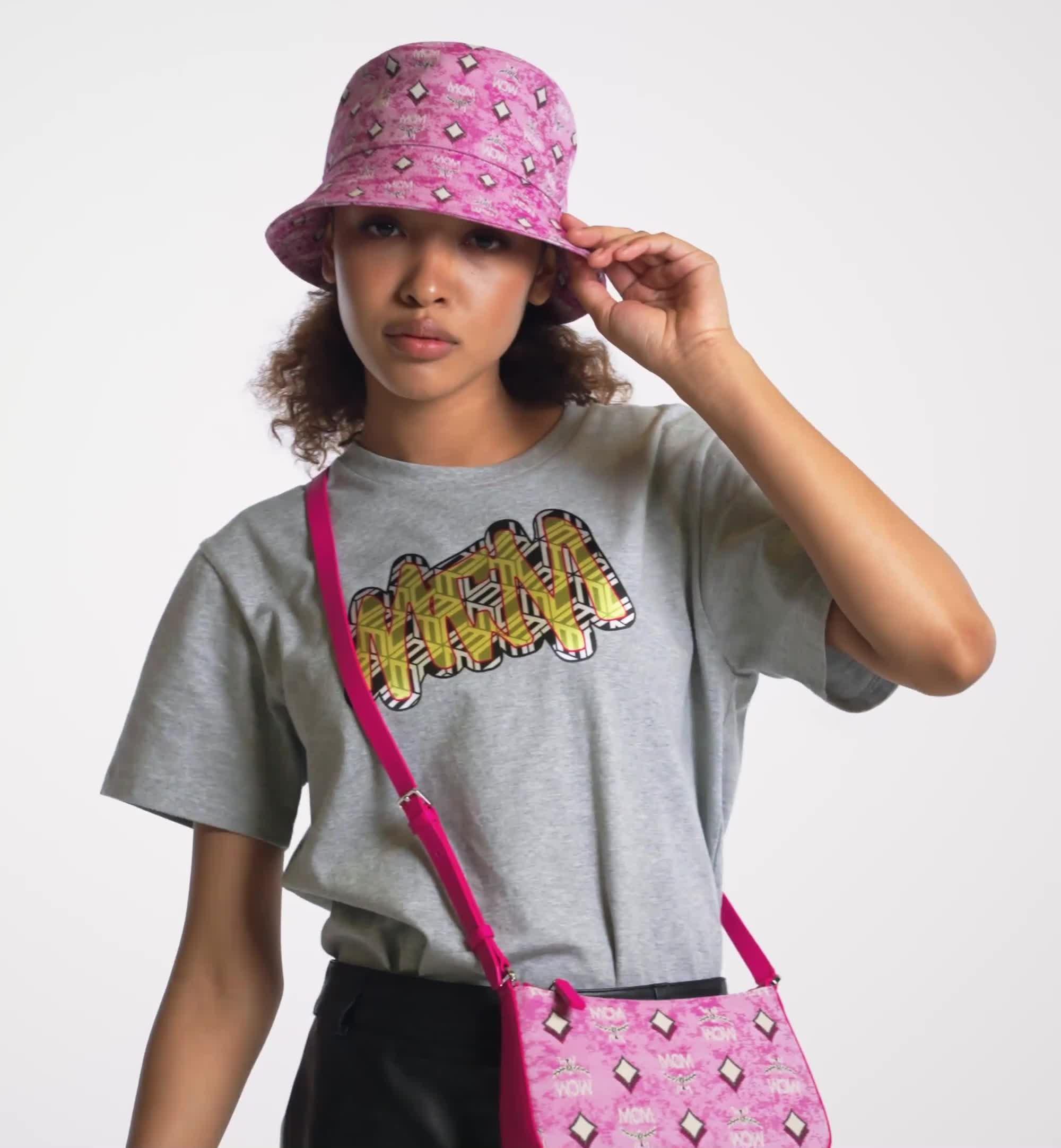 Mcm Bucket Hat In Vintage Monogram Jacquard In Pink