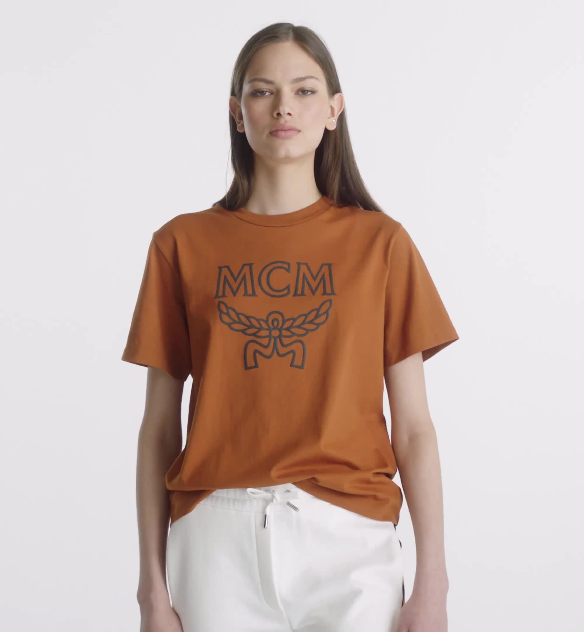 Mcm Women's Cotton Crew-Neck T-Shirt - Brown - T-shirts