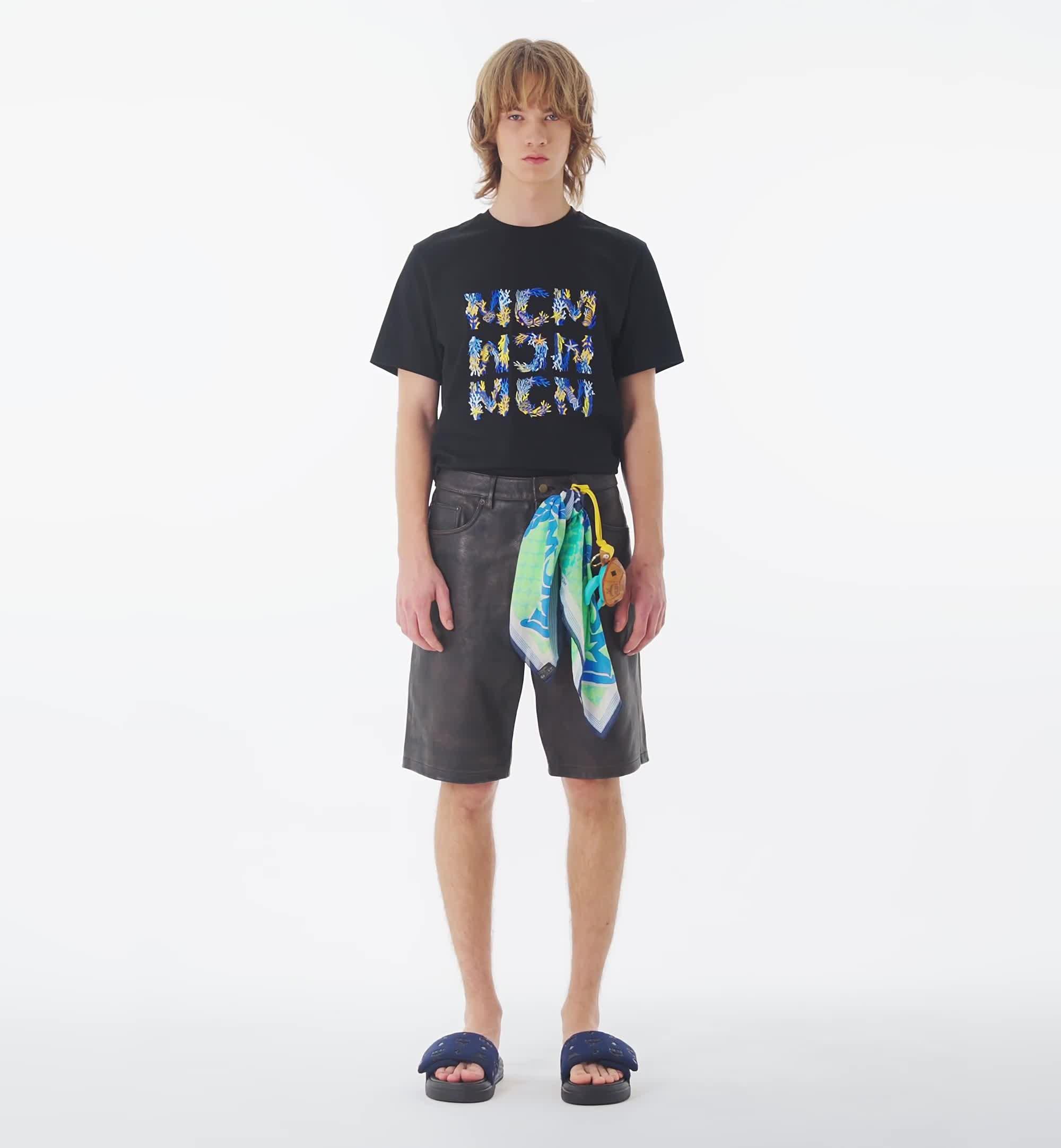 Large Aquatic Logo T-Shirt in Organic Cotton Black | MCM ®US