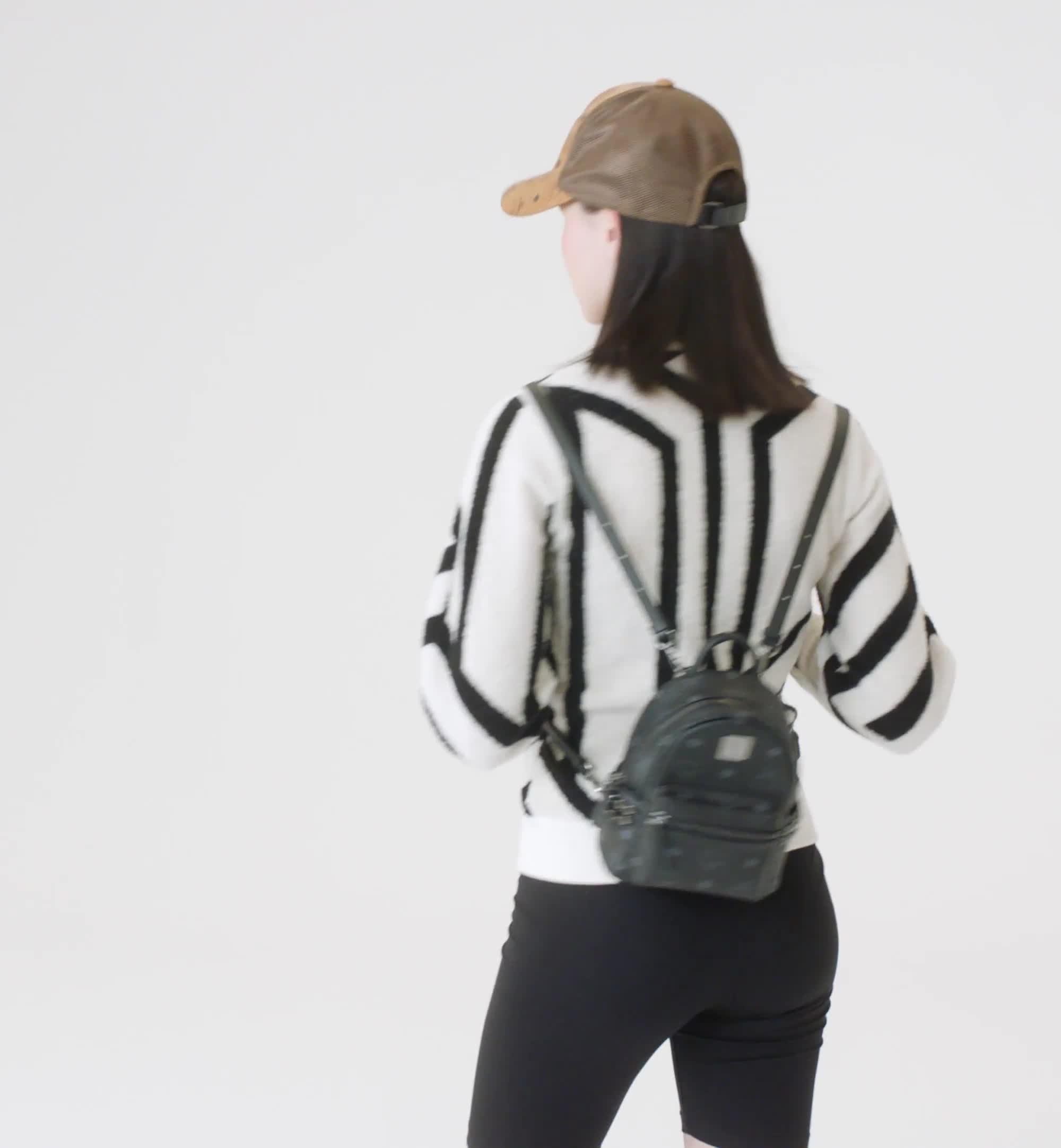 X-Mini Stark Bebe Boo Side Studs Backpack in Visetos Black | MCM ®MY