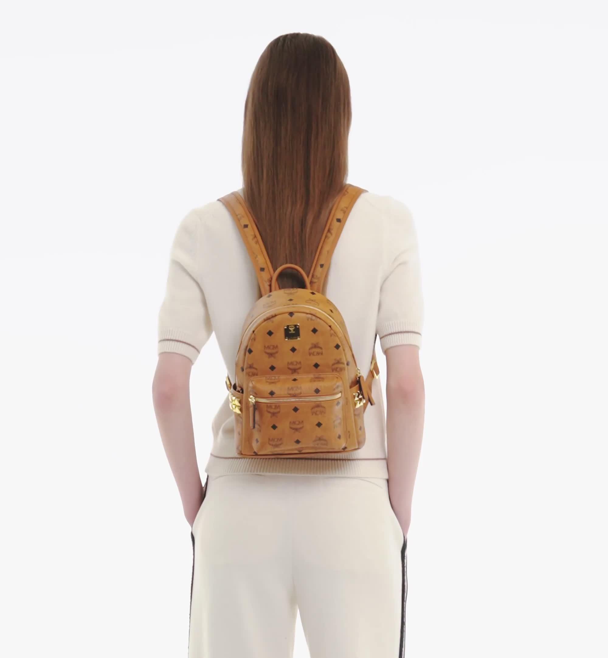 Mini Stark Side Studs Backpack in Visetos Cognac MCM JP