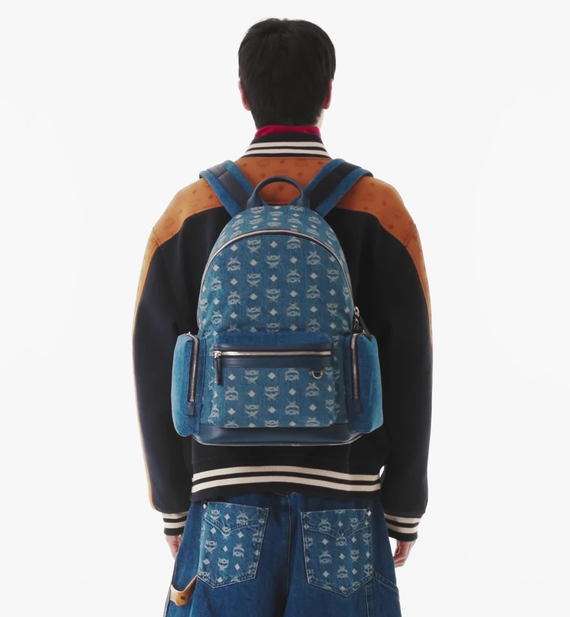 mcm リュック Medium Medium Stark Backpack in Visetos Black | MCM ®US