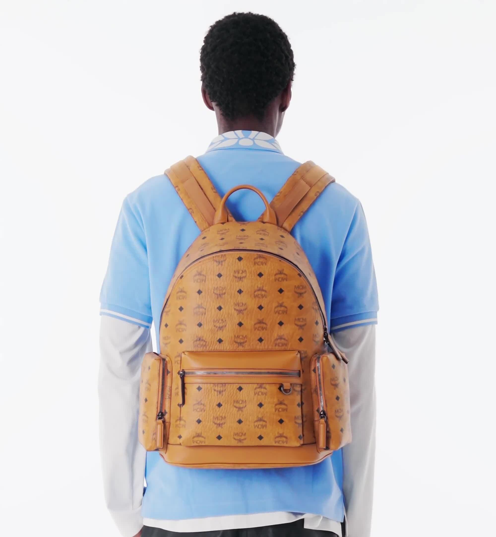 Mcm tan backpack sale