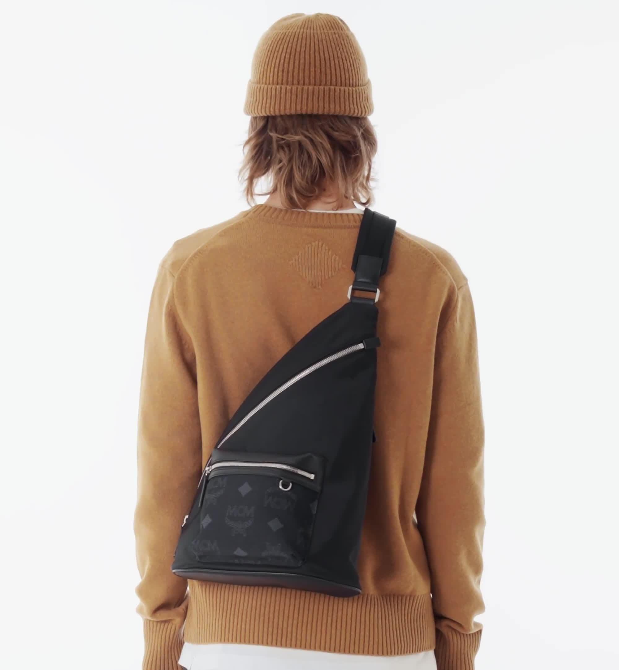 Medium Aren Sling in Recycled Nylon Black | MCM ®US