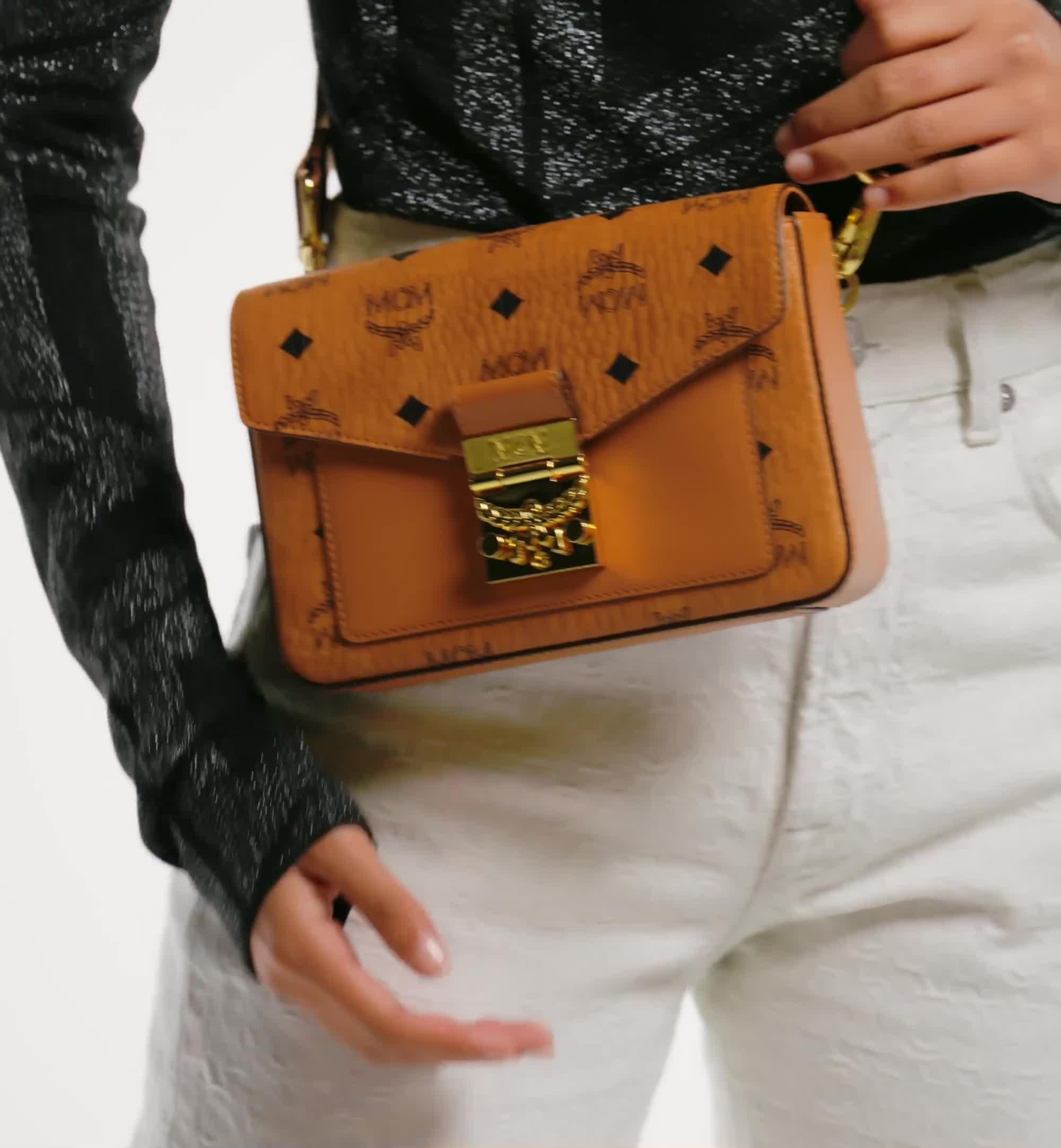 Small Millie Crossbody in Visetos Cognac