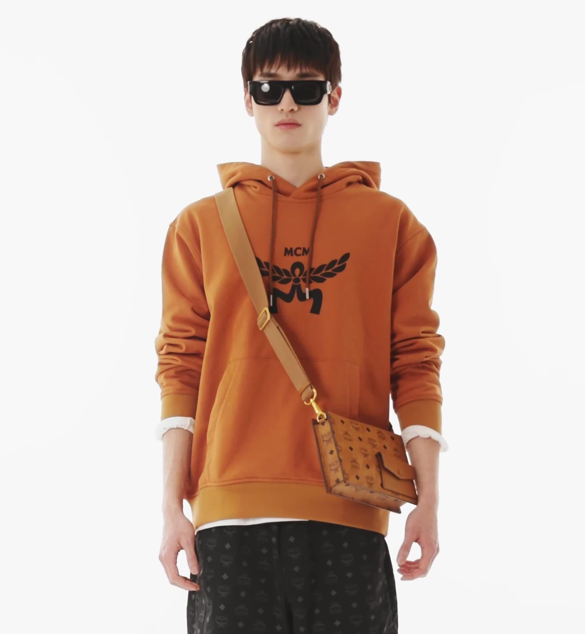 Small Aren Standing Crossbody Pouch in Visetos Cognac | MCM ®US