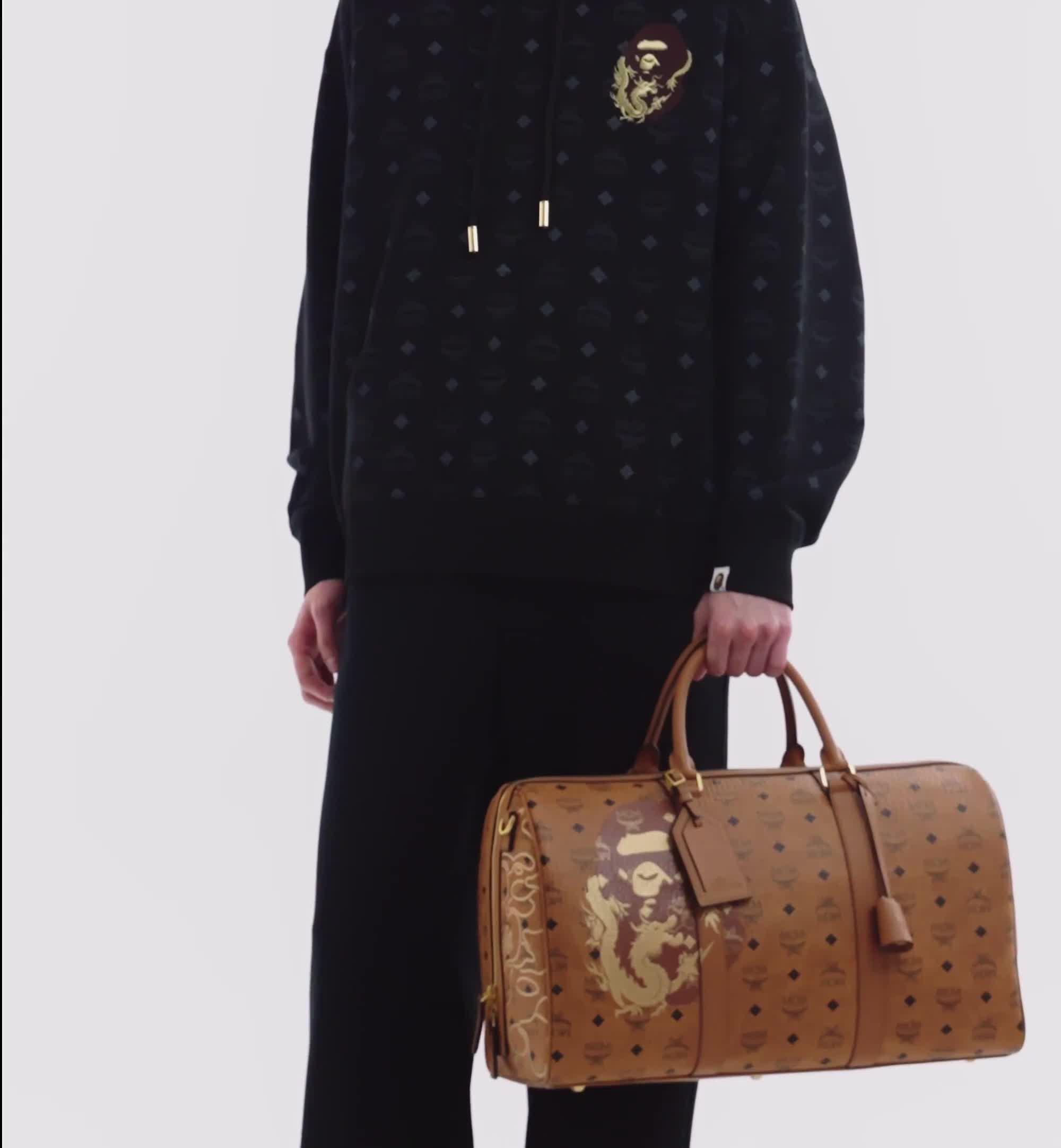 Medium MCM x BAPE Ottomar Weekender Bag in Visetos Cognac | MCM ®TW
