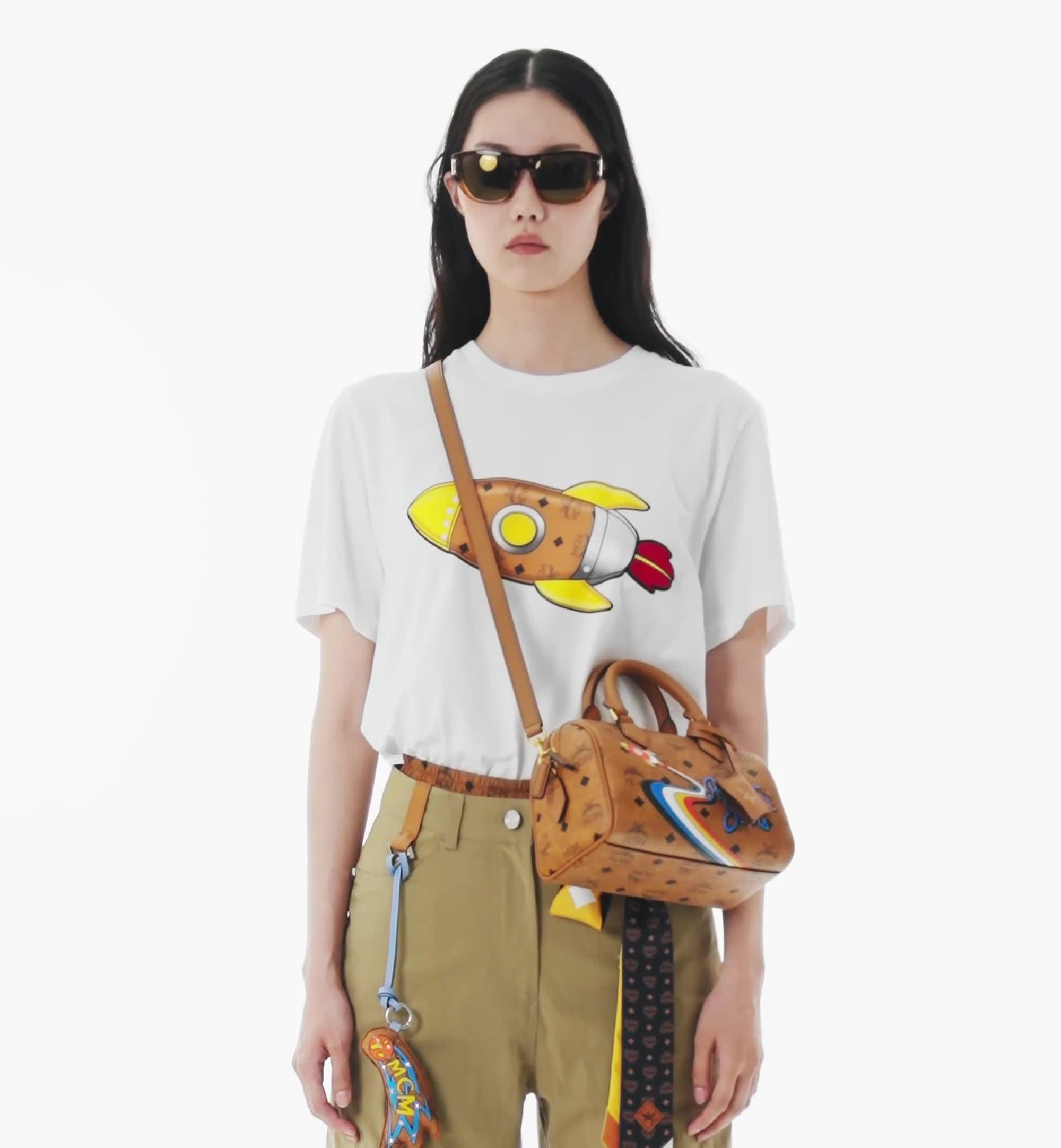 Small Ella Boston Bag in Rocket Visetos Cognac | MCM ®US