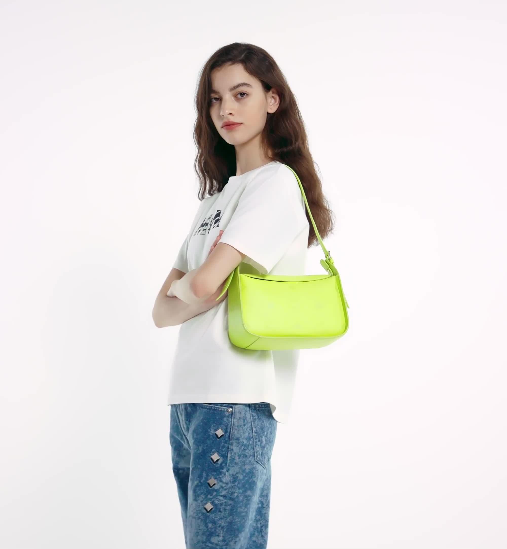 MCM Aren Hobo Small Acid Lime, Hobo Bag