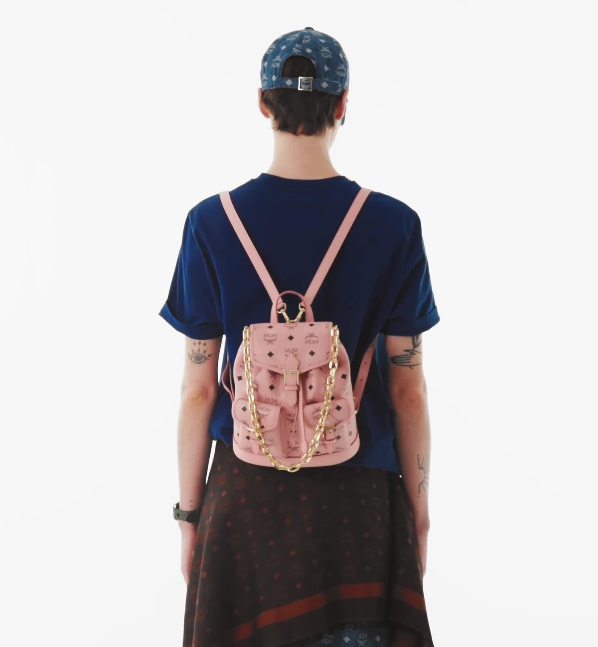 MCM バックパック ピンク mini MCM エムシーエム ヴィセトススタークミニバックパック ピンク