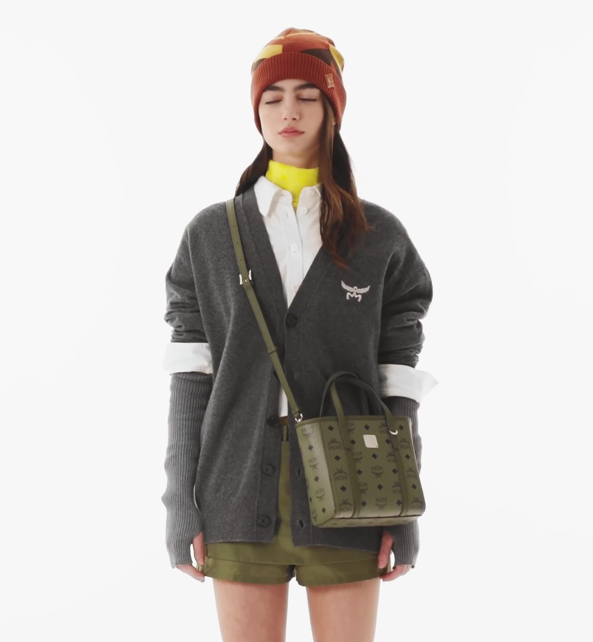 Mini Toni Top-Zip Shopper in Visetos Green | MCM ®US