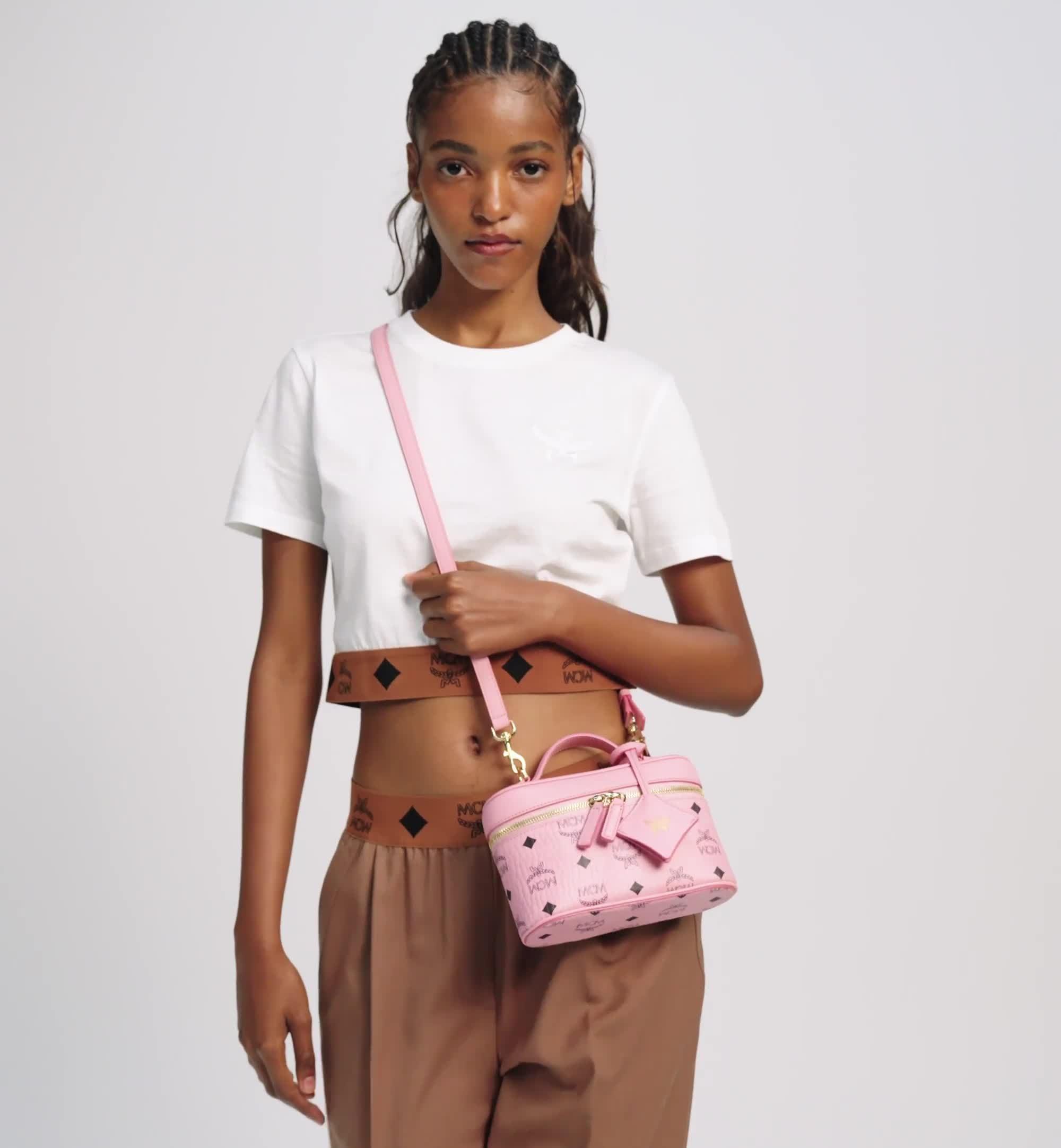 Mini Aren Vanity Case in Visetos Leather Mix Pink | MCM ®US