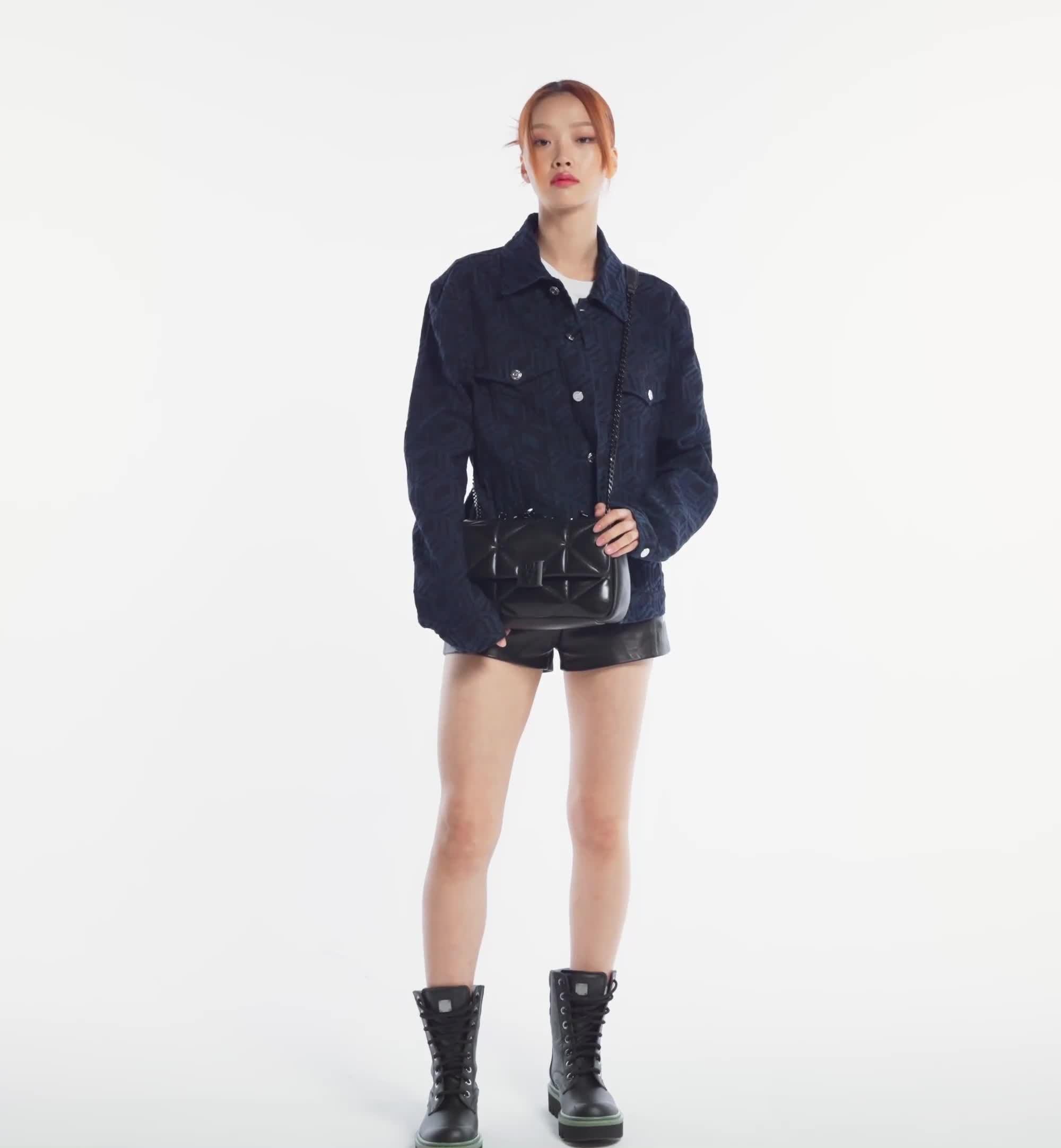 Small Travia Shoulder Bag in Cloud Quilted Leather Black