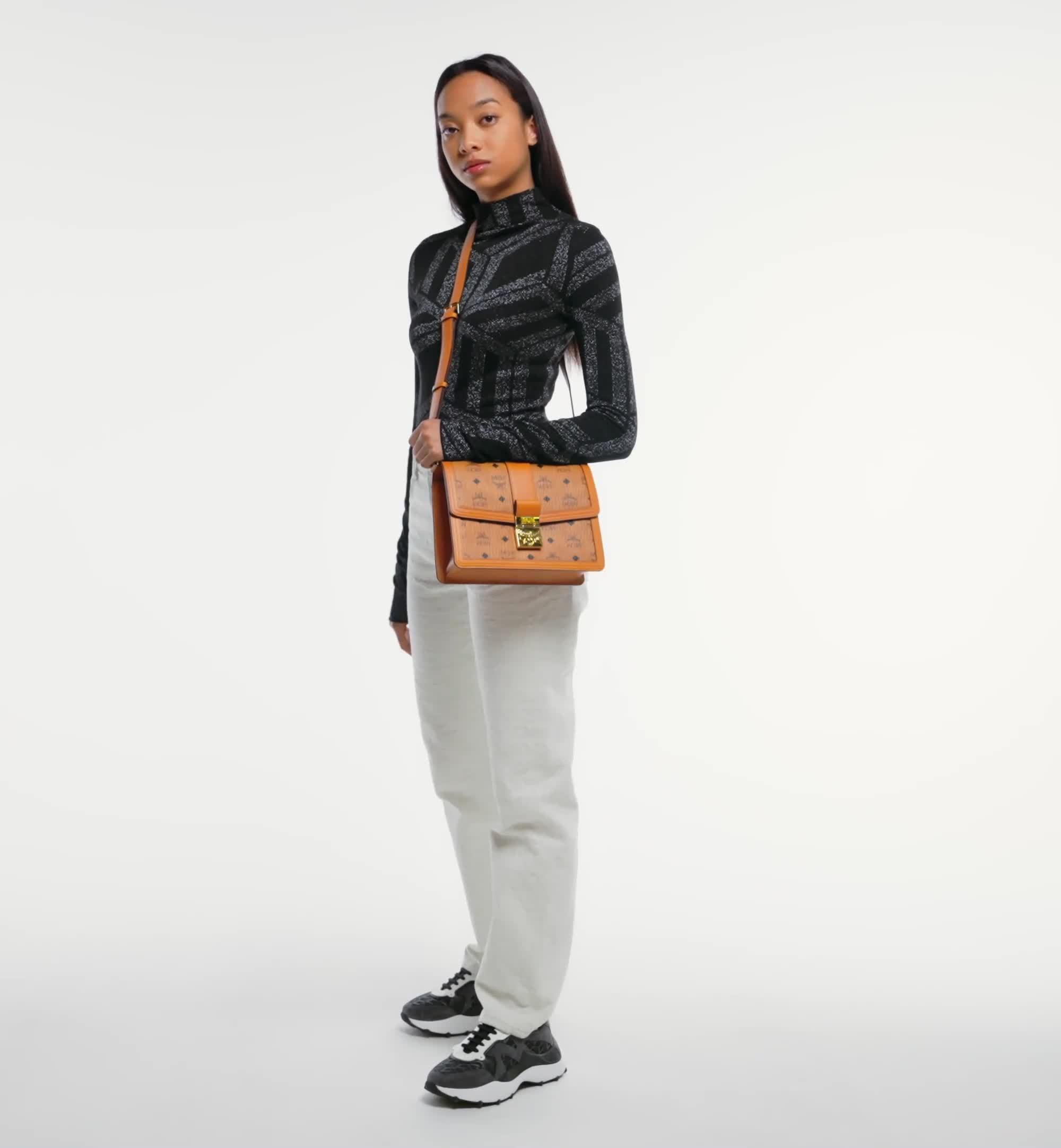 Medium Tracy Crossbody in Visetos Cognac