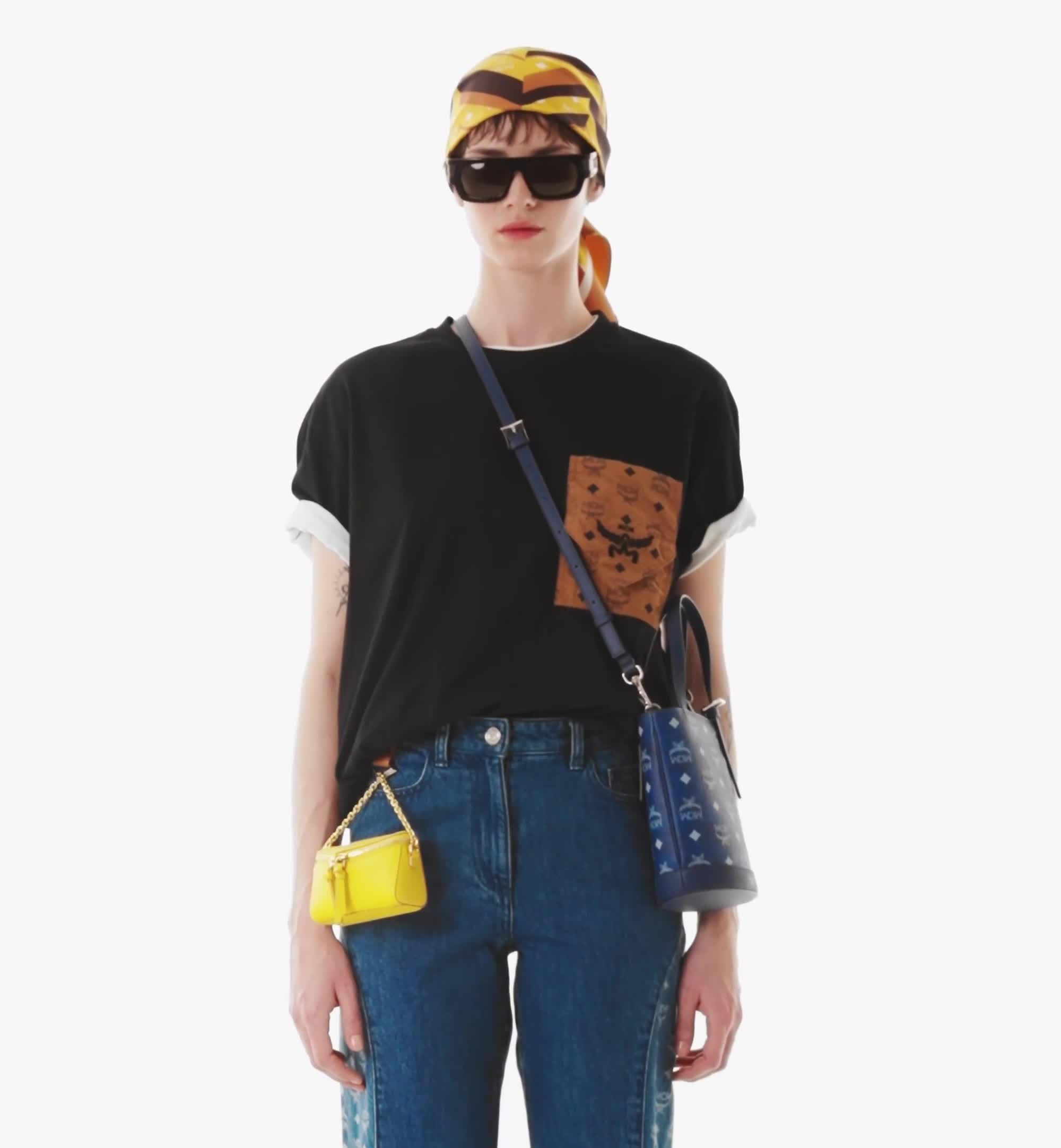 Mini Aren Bucket Tote in Visetos Blue | MCM ®US