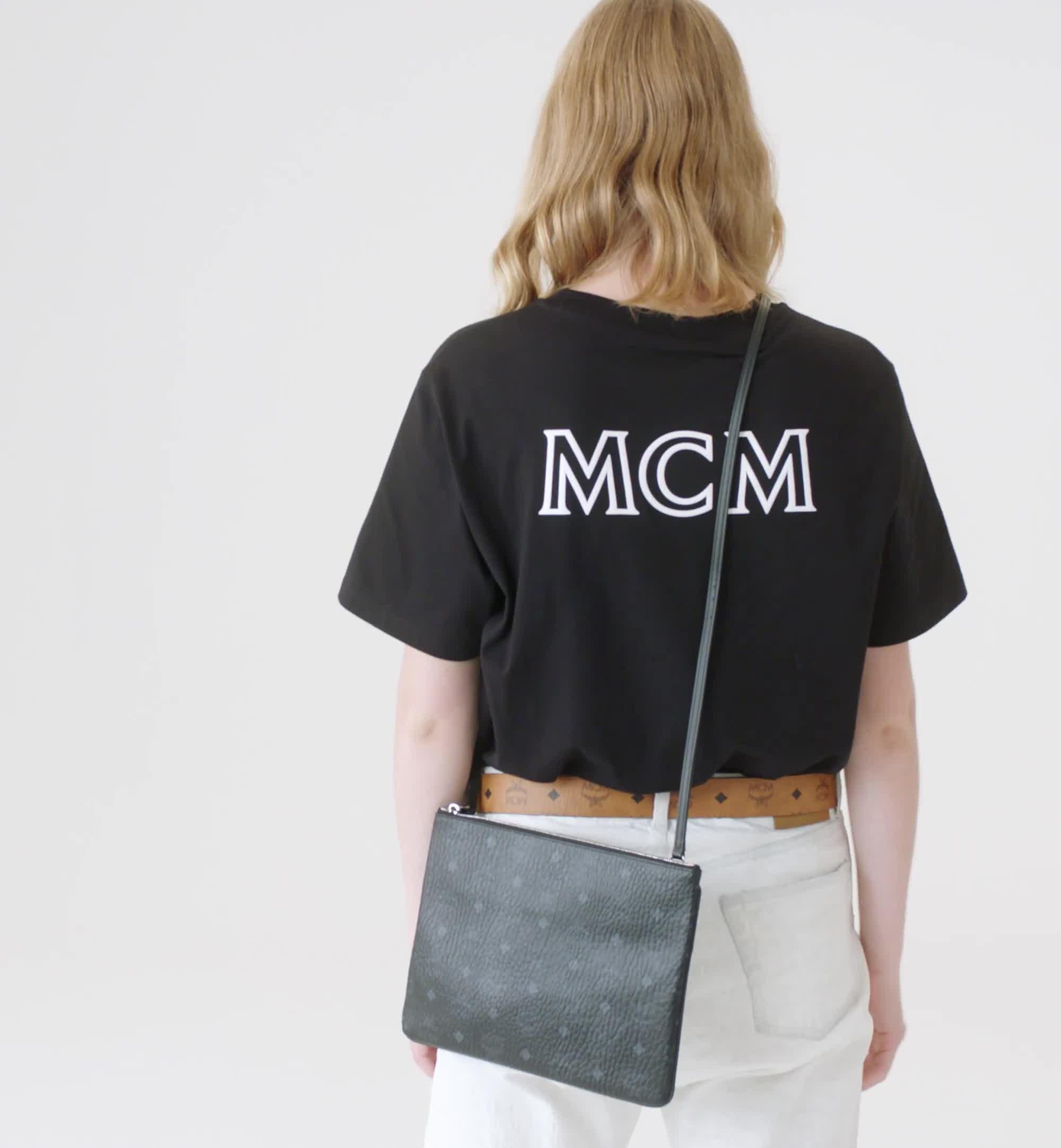 MCM Women's Medium Visetos Original Leather Pouch - Black