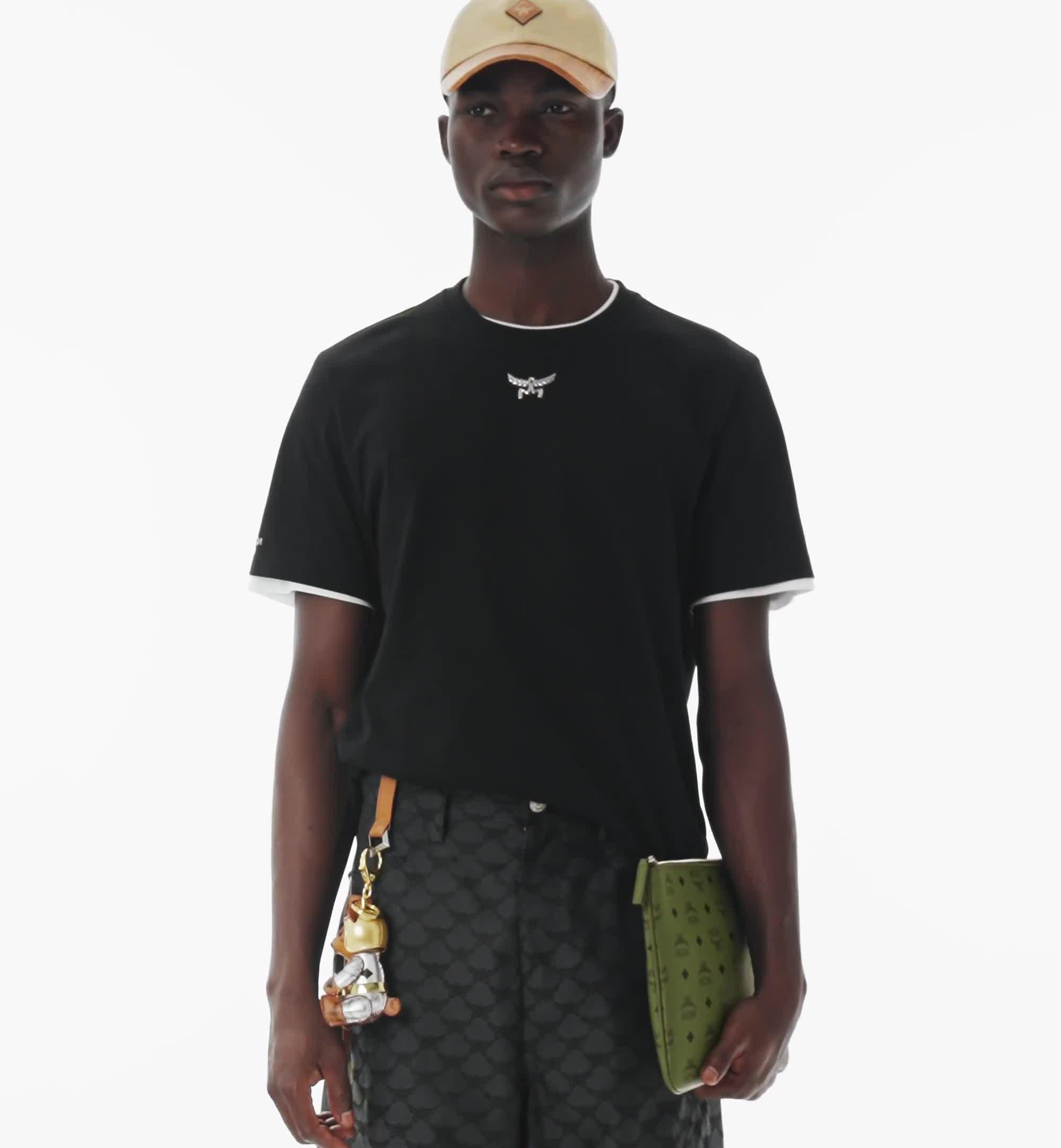 美品 MCM クラッチバッグ オリーブグリーン レザー レザーサコッシュクラッチバッグ MILAN OLIVE オリーブグリーン