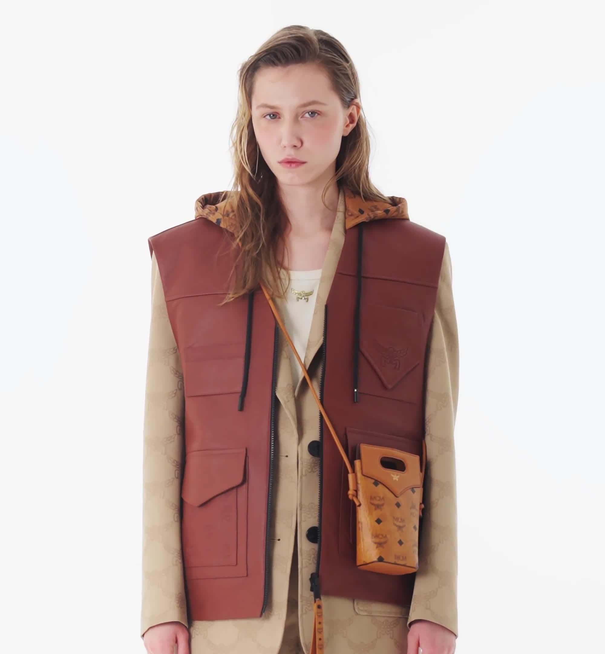 One Size Diamond クロスボディ ポーチ - ヴィセトス レザー ミックス