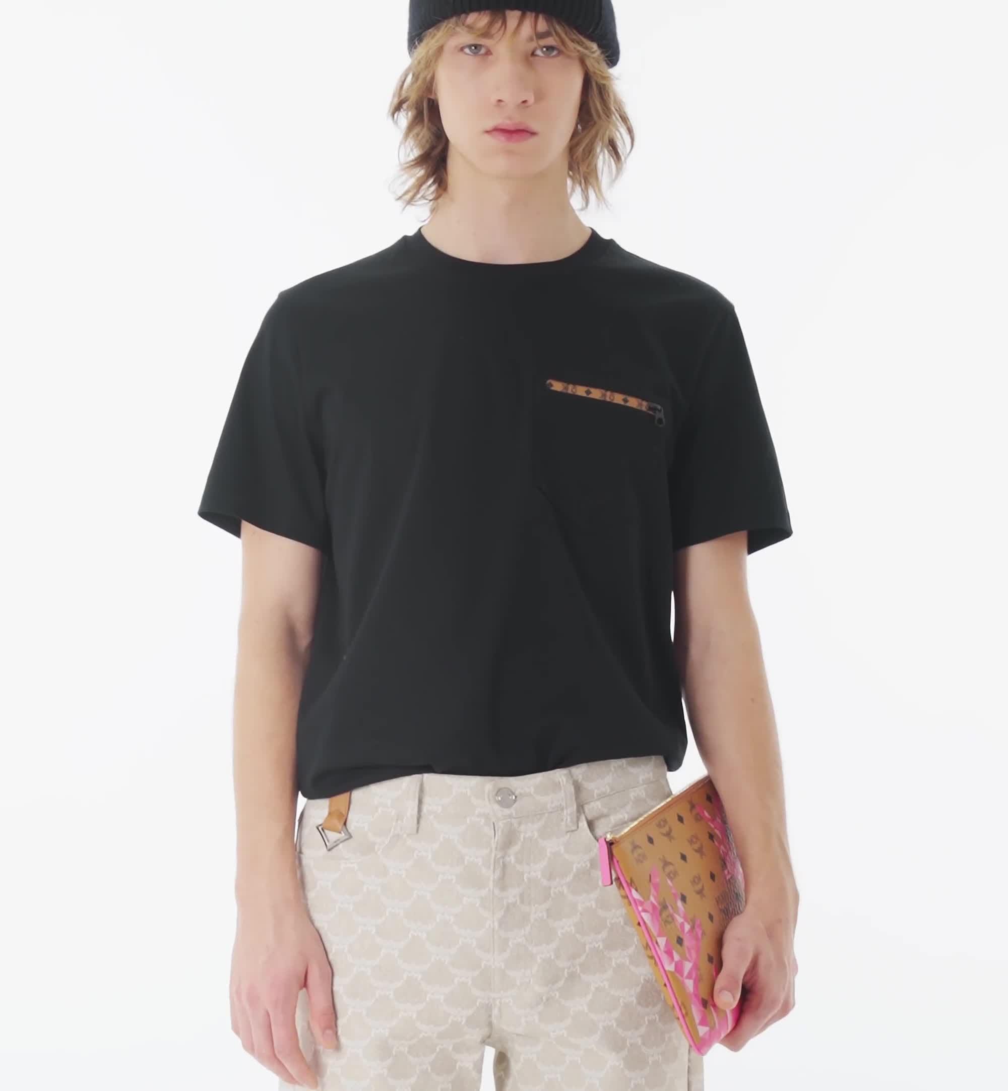 Medium Aren Crossbody Pouch in Cubic Coral Visetos Pink
